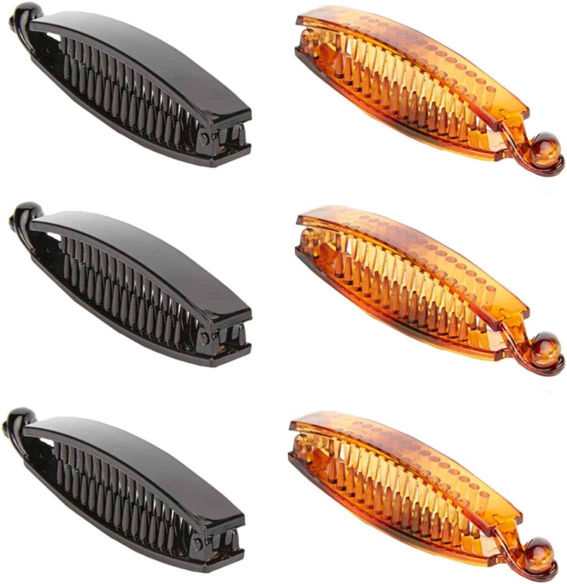 6Pcs Non-Slip Banana Hair Clips Vertical Ponytail Holders for Women, Anti-Slip Horsetail Clips in Black and Brown, Suitable for Daily Hair Styling and Outdoor Use image number 6