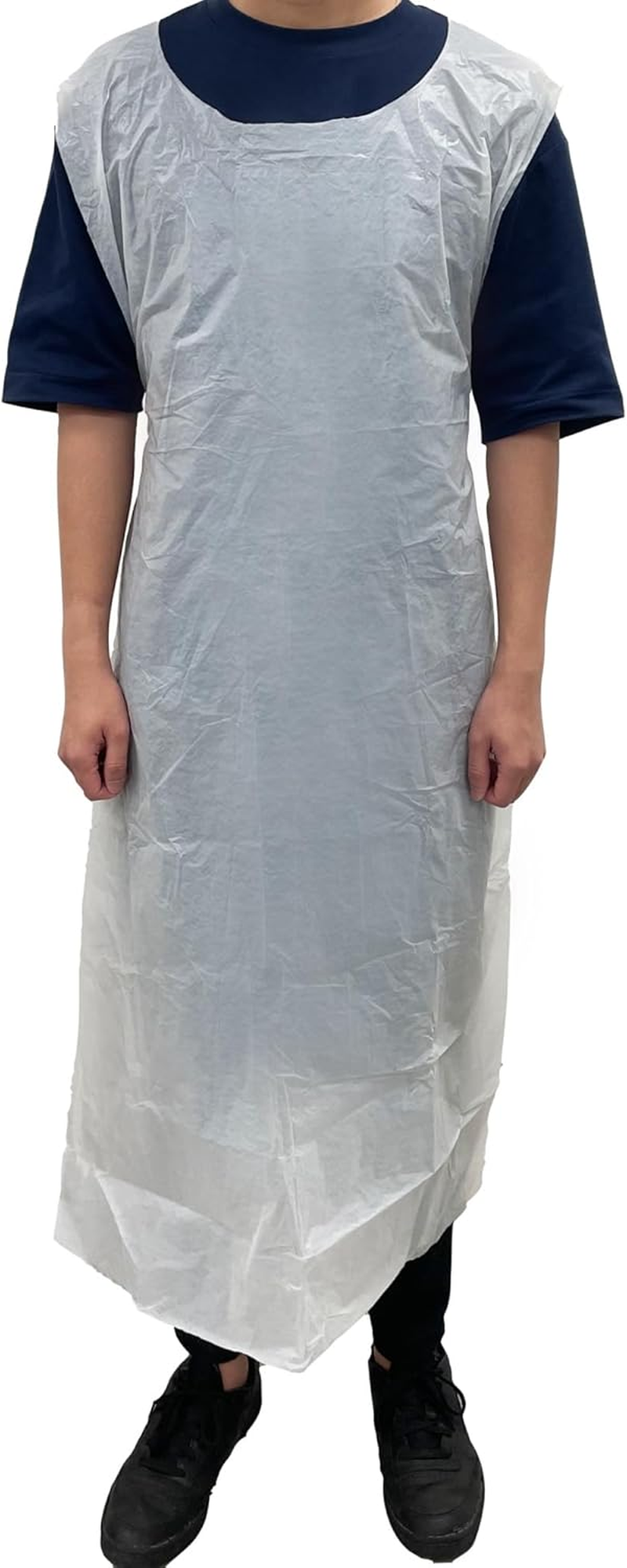 300X Safetyware HDPE Durable Plastic Cover Waterproof Disposable Aprons Gown White Bulk Pack image number 3