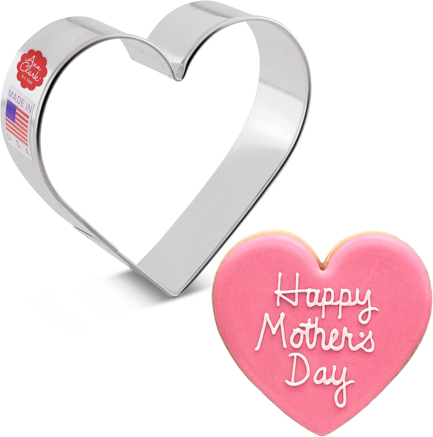 Heart Cookie Cutter 3 3/8" Valentines Heart Made in USA by Ann Clark image number 1