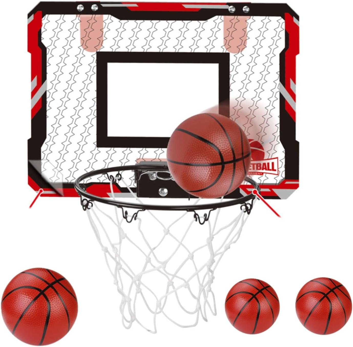 Portable Basketball Hoop for Teen, over the Door Basketball Hoop with Scoreboard and Sounds and 4Pcs Basketballs, Kids Indoor Sport Game image number 4