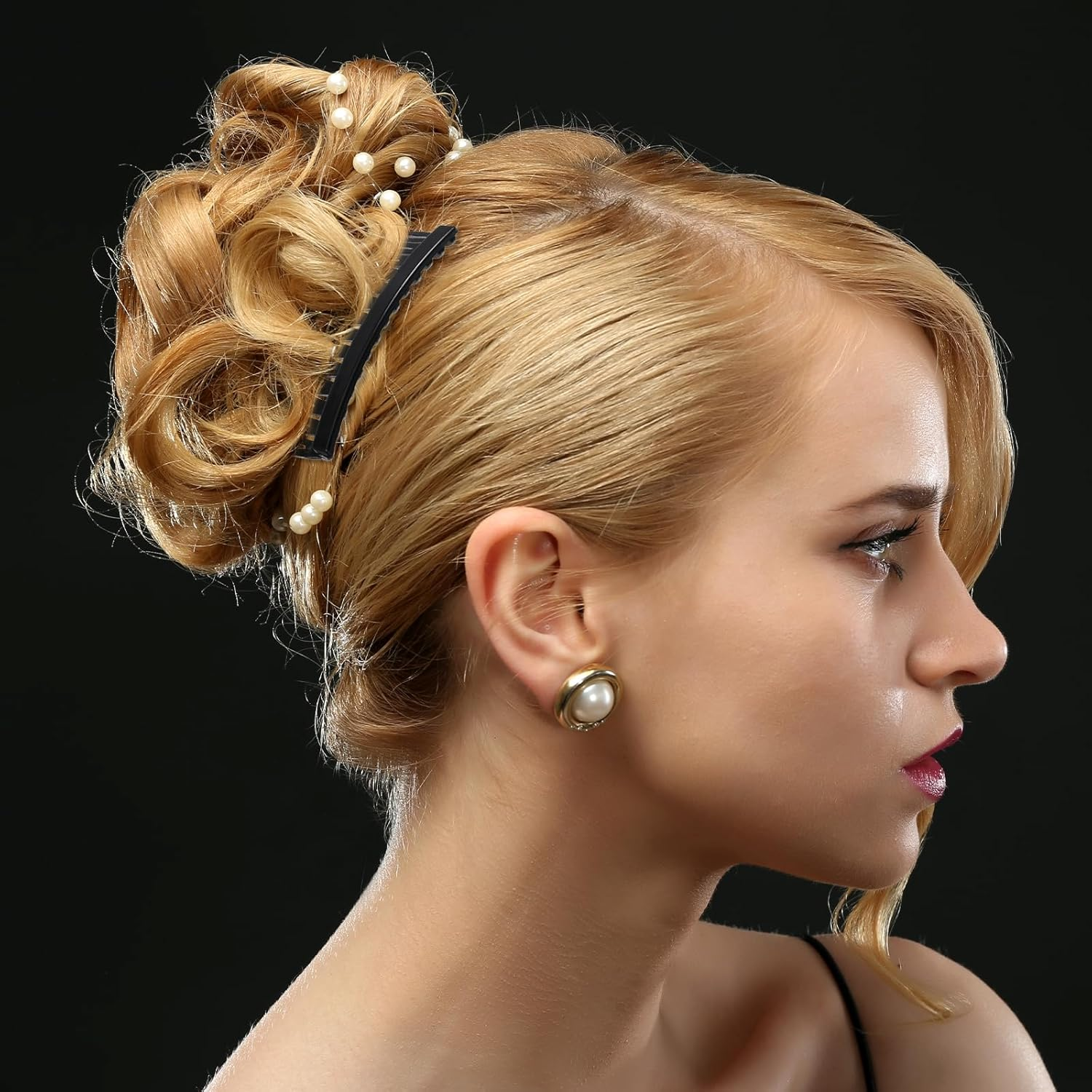 24Pcs Hair Combs for Women Accessories Hair Side Combs for Fine Thin Hair 14 Teeth Plastic Side Hair Clips Decorative Twist Comb Clips for Women Girls Bridal Wedding (Black, Transparent, Brown) image number 6