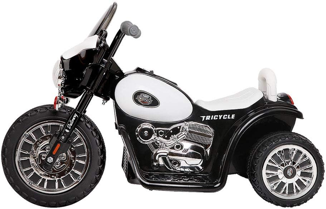 Rigo Kids Ride on Motorbike Car Police Motorcycle, 6V Battery Horn Headlight Built-In Music 25Kg Capacity 3 Wheels Electric Motorcycle Cars for Toddlers Baby Walkers Little Tikes Rides Kid Toy Black image number 3