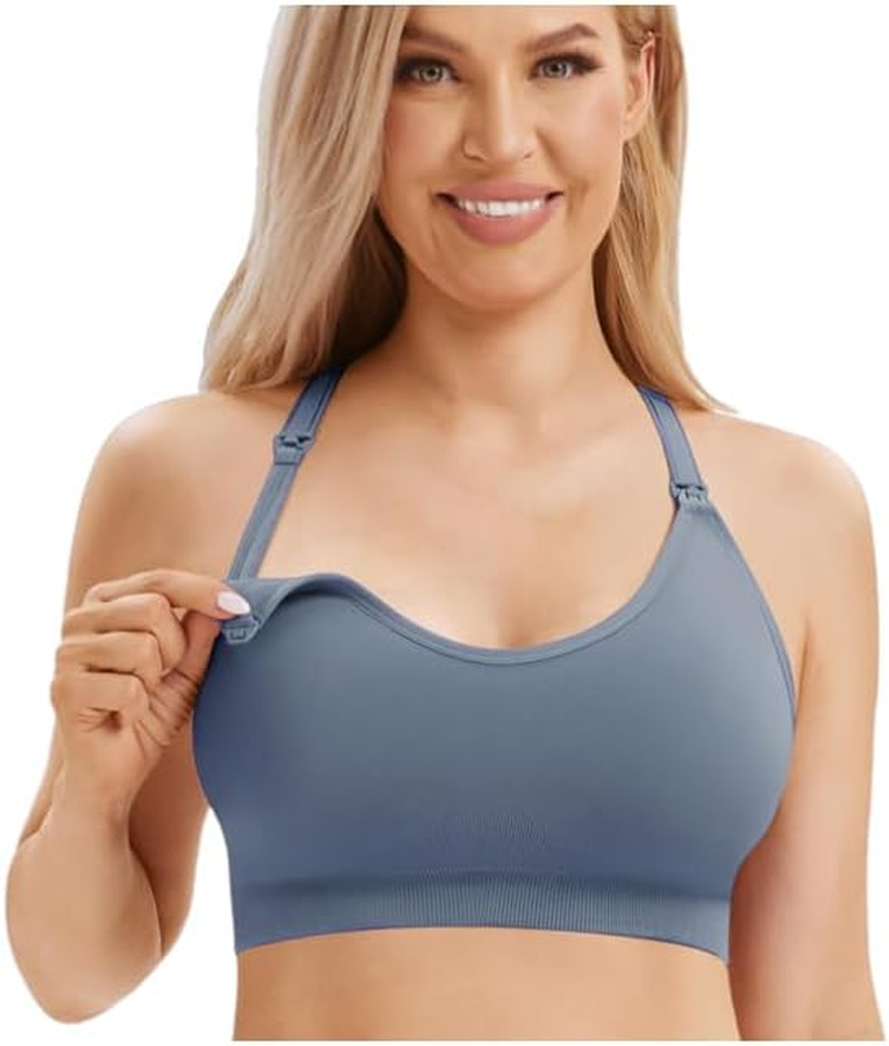 Nursing Sports Bras for Breastfeeding, Seamless Ultra Comfort Bra, Pregnancy Maternity Sleep Bralette Bras for Women