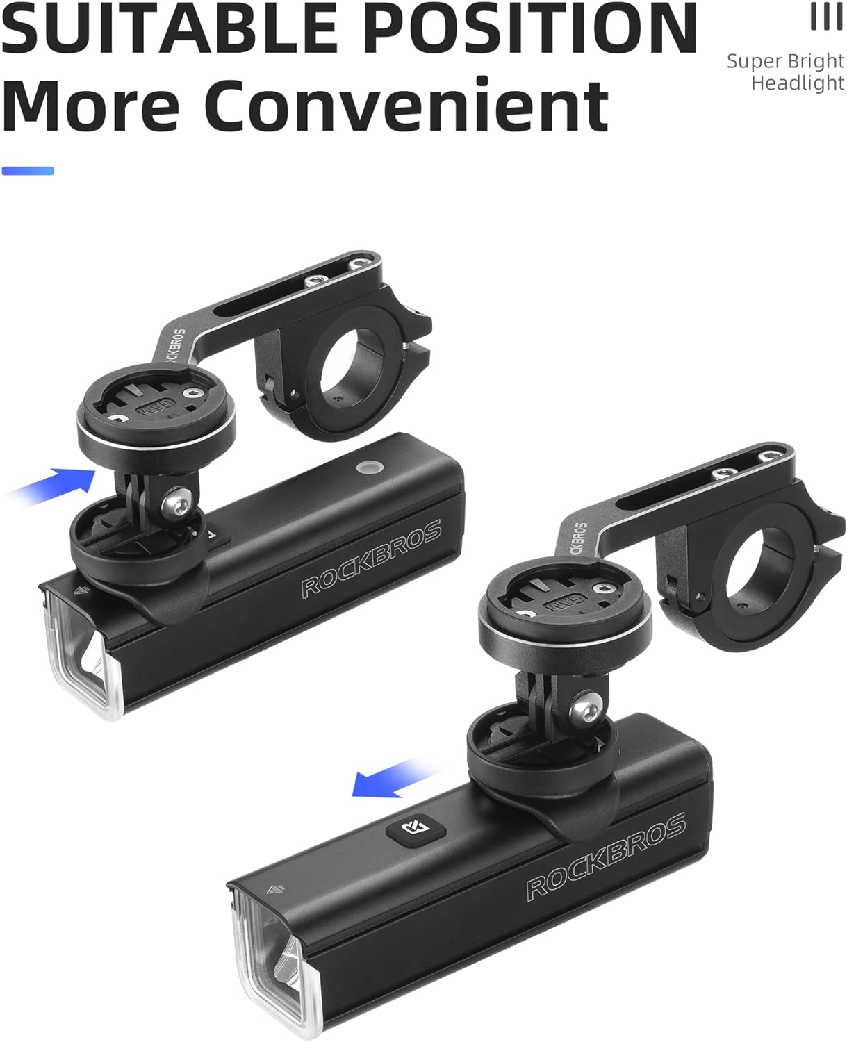 ROCKBROS 1500 Lumens Bike Light for Night Riding, 5000Mah USB-C Rechargeable Bike Headlight, Aluminium Alloy IPX6 Waterproof Bike Front Light image number 3