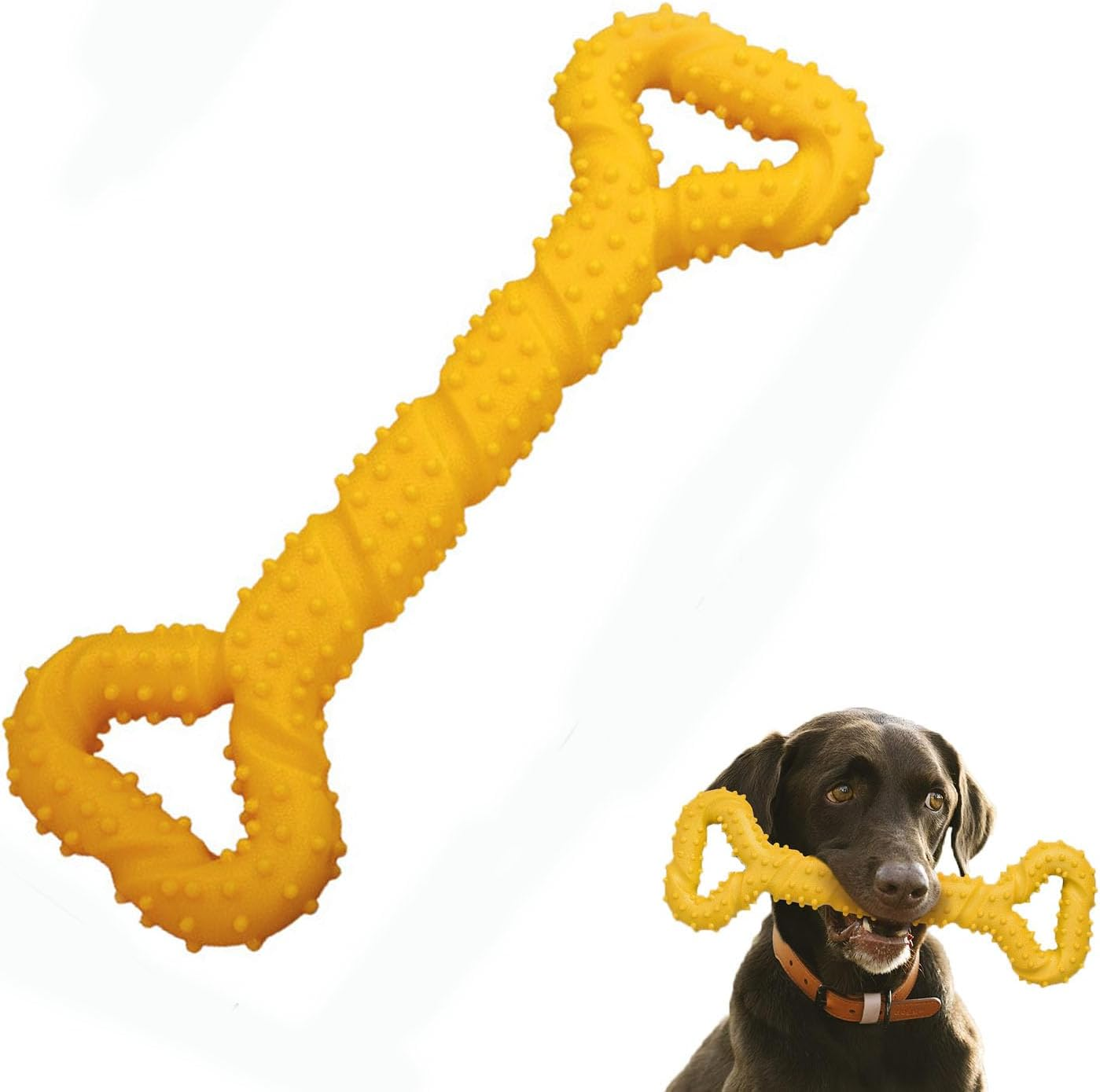 Dog Chew Toy for Large Dogs, Indestructible Bone for Aggressive Chewers, Teething Bone Toy, Dog Bone Toy, Dental Health & Teething Relief, (Yellow) image number 1