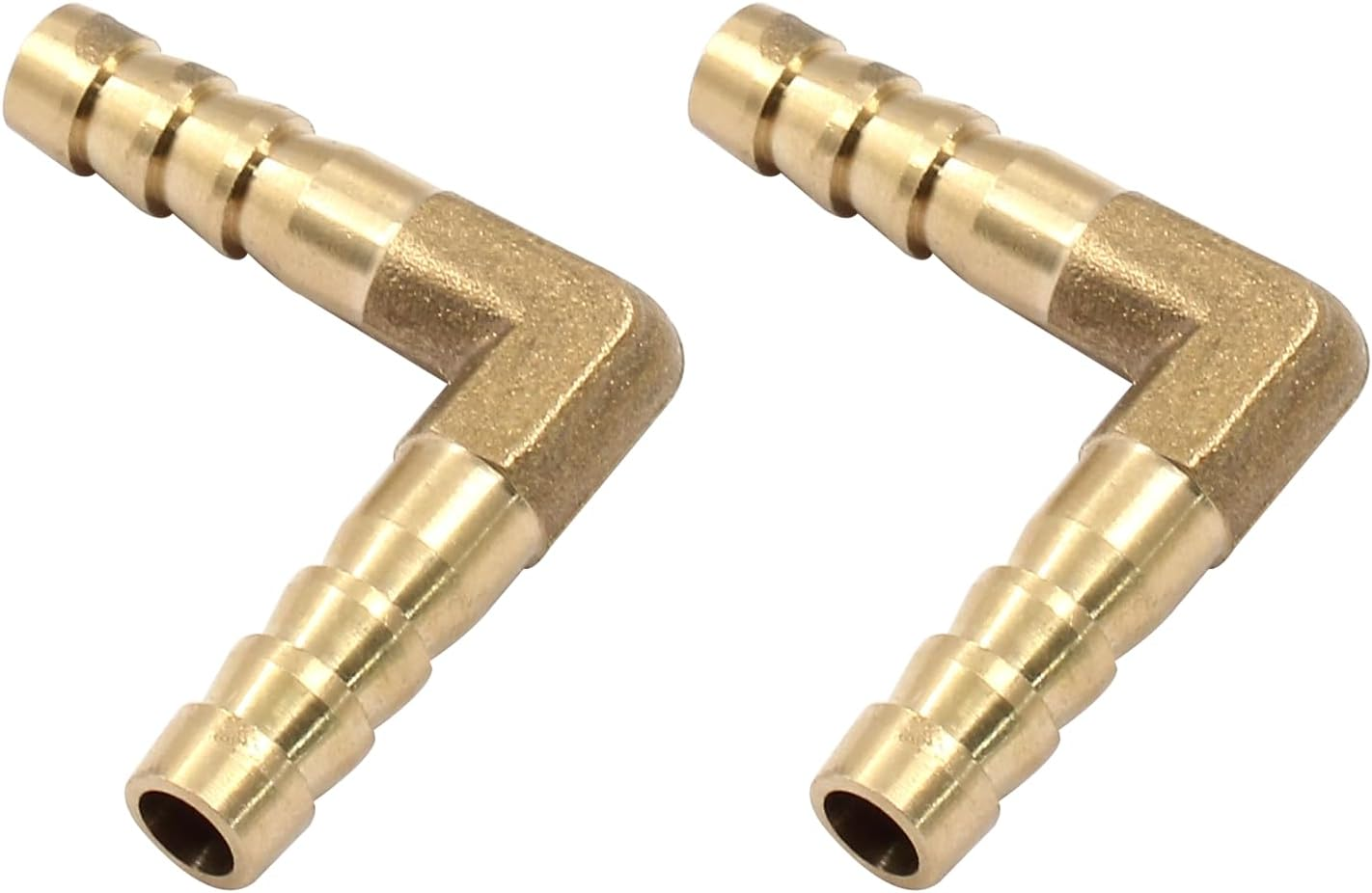 Hordion 2PCS 1/2" Hose Barb Fitting 90 Degree Elbow Connector, Right Angle Brass Barbed Fitting for Water Fuel Air image number 2