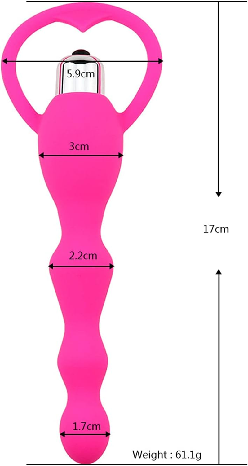 Anal Plug Beads for Couples Mini Bullet Vibrator Vibe Pull Ring Silicone Massager Stick Electric Funny Plug for Women Amal Plugs Trainer Kit Sweetheart Intimate Gift Set Inflatable Bulb Enema System Anales (PINK)