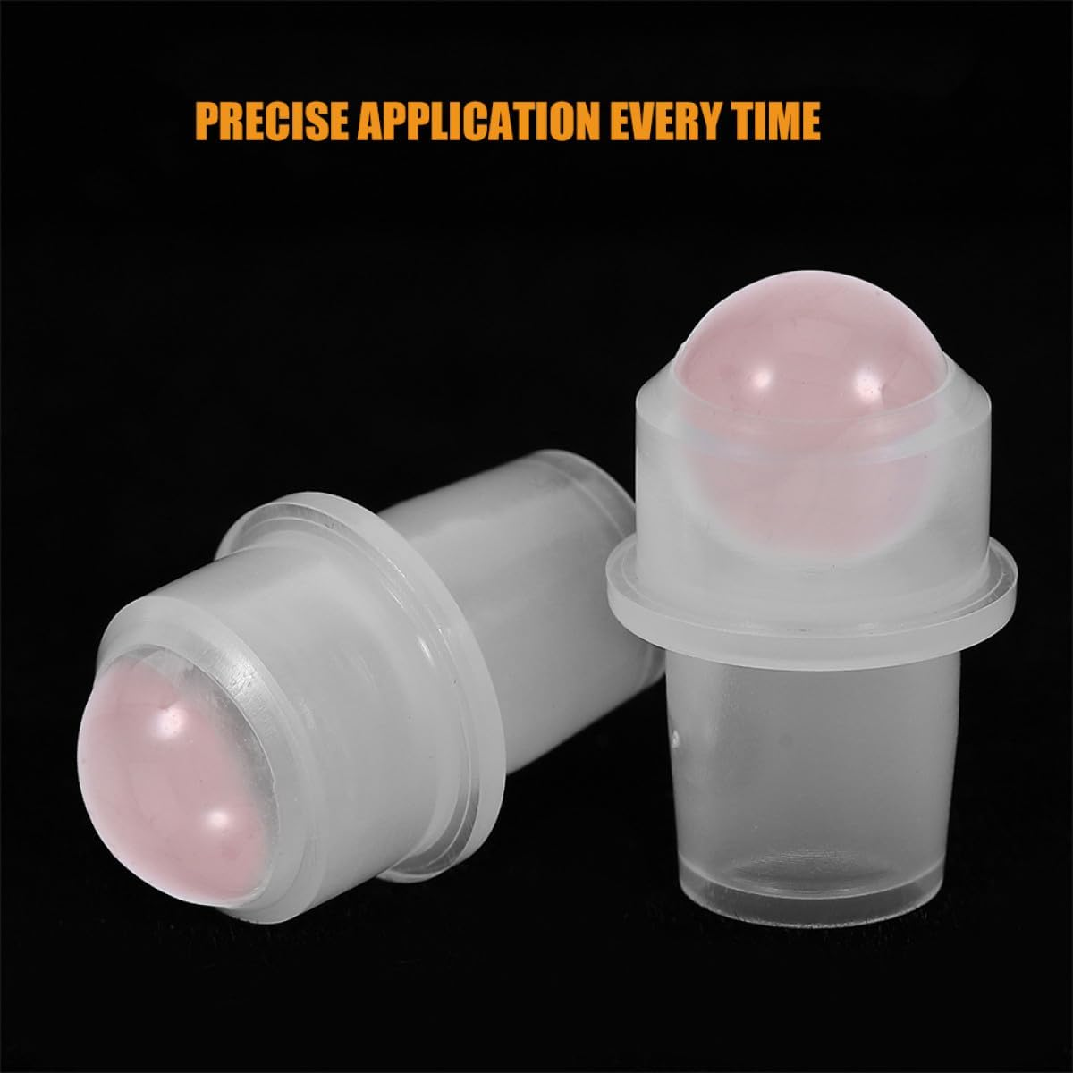 GRADENEVE 4Pcs 10Ml Essential Oil Roller Ball Bottles Accessories Natural Rose Quartz Gemstone Heads, 16Mm Neck Stainless Steel Insert for Aromatherapy and Diffuser Use image number 1