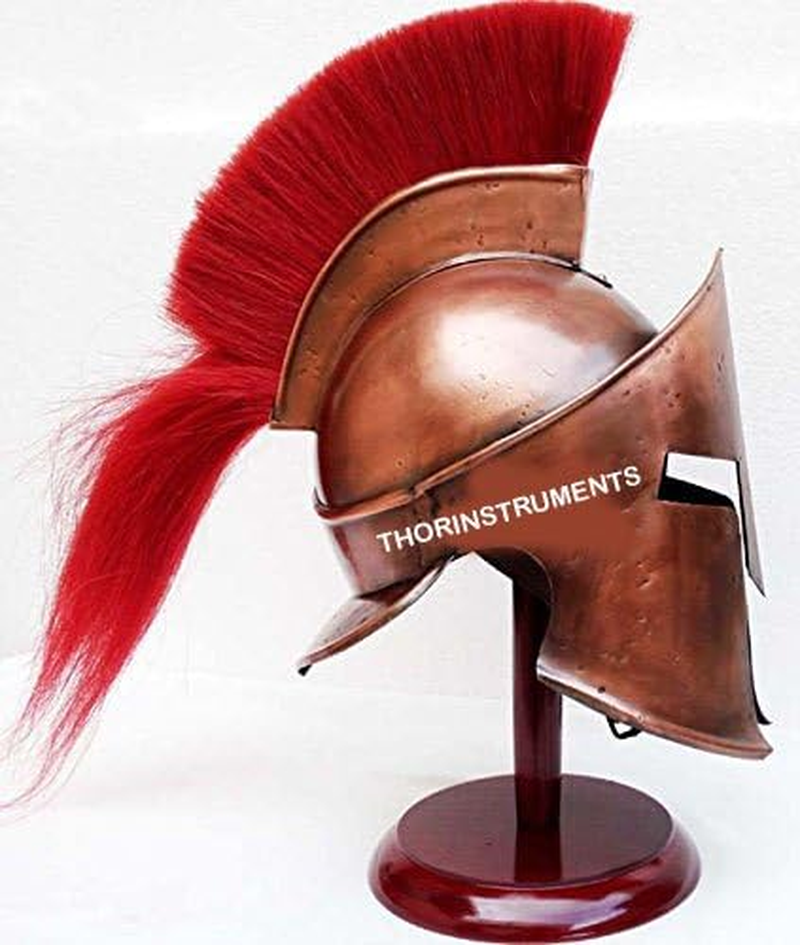 Medieval King Leonidas Armor Spartan 300 Roman Helmet on Wooden Stand Rustic Vintage Home Decor Gifts image number 1