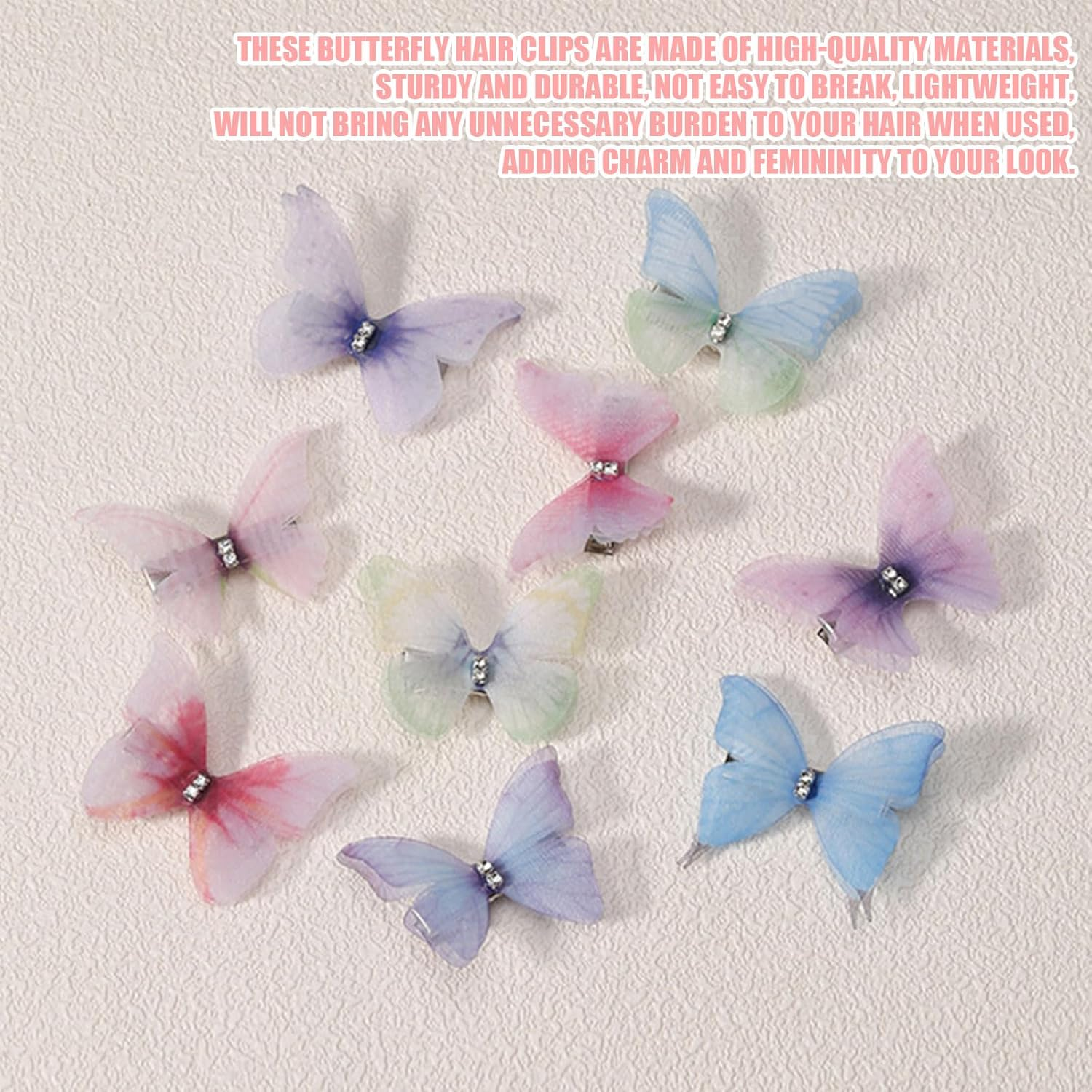 Butterfly Hair Clips,20Pcs Mixed Color 3D Double Layer Butterfly Hair Barrettes,Butterfly Hair Accessories for Girls Teens Women Christmas Birthday Gift image number 1