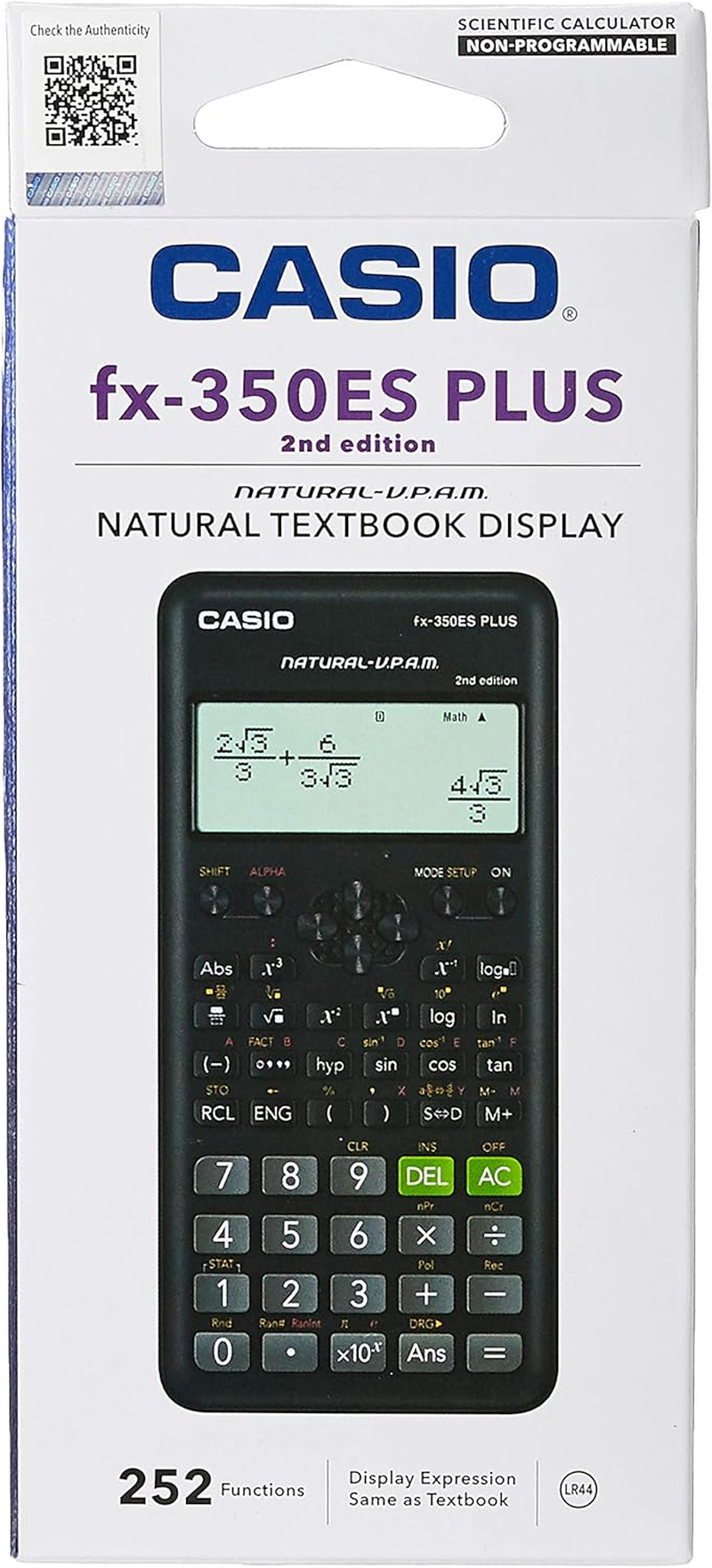 Casio FX-350ESPLUS Calculator - Standard Scientific, 0.1 Kilograms