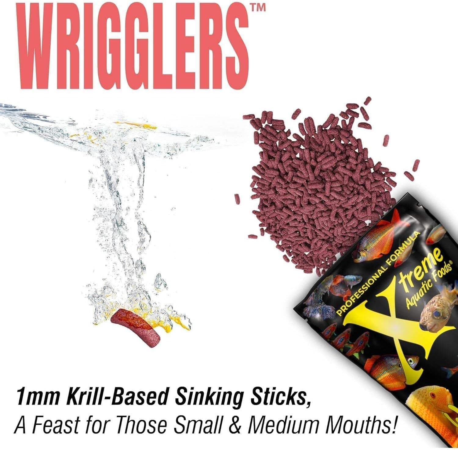 Xtreme Aquatic Foods Wrigglers&reg; 56Gms - 1Mm Slow Sinking Krill Sticks Fish Food