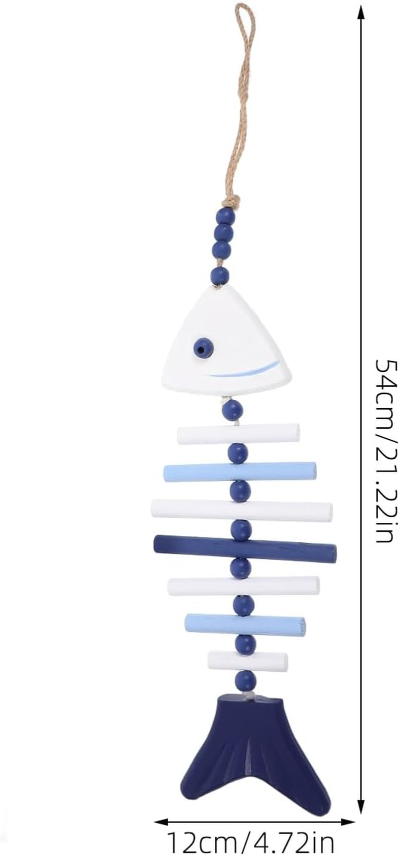 LUOZZY Mediterranean Style Wooden Fish Bone Hanging Decoration Nautical Wall Fish Bone Pendant Wall Hanging Ornament for Home Bar Supply image number 3