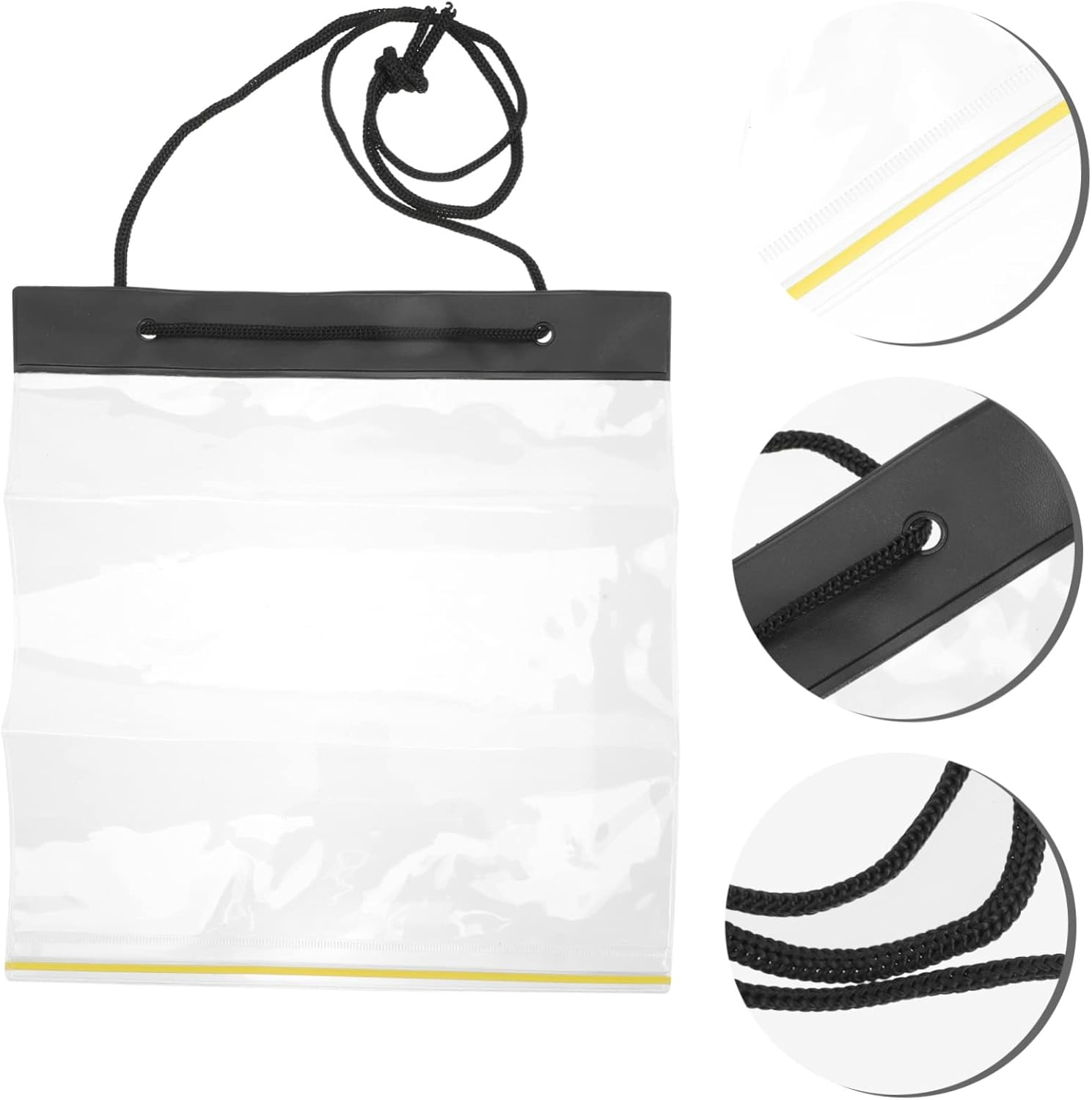 BCOATH Waterproof Map Bag Drawstring, PVC Foldable Document Pouch, Travel and Outdoor Training File Organizer, White Small Size, Office and School File Holder image number 4