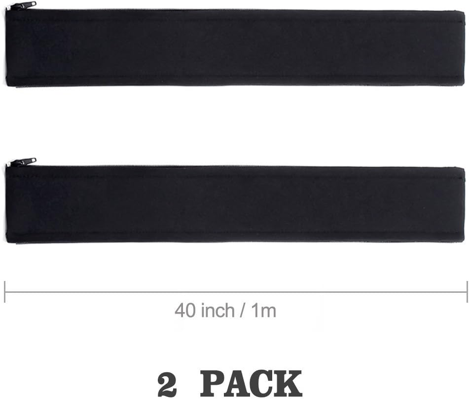 JOTO 1M*2PCS Cable Management Sleeve, Cord Management System for Tv/Computer/Home Entertainment, 40 Inch Flexible Cable Sleeve Wrap Cover Organizer, 2 Piece &ndash; Black