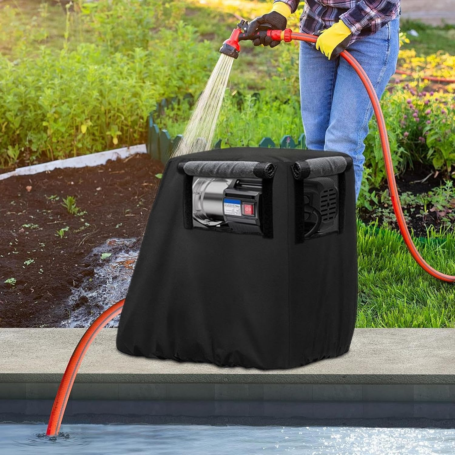 Cover for Fountain Pumps, Waterproof and Uv-Resistant Protection, 74 X 48 Cm, Well Pump Protective Cover with Handle, for the Garden, Yard and Irrigation Systems image number 1