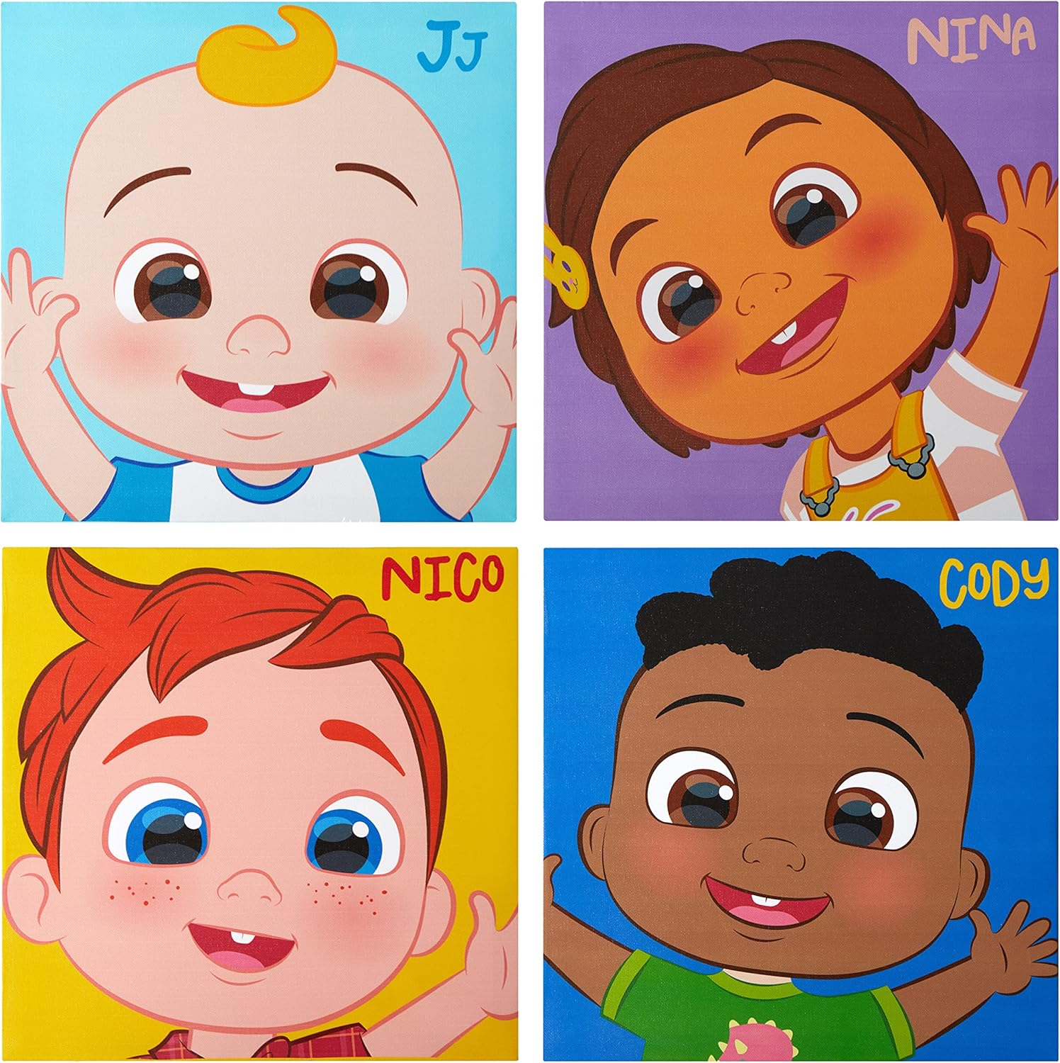 Idea Nuova Pixar Lightyear 4 Pack Square Canvas Wall Art Set, 11"X11" Each