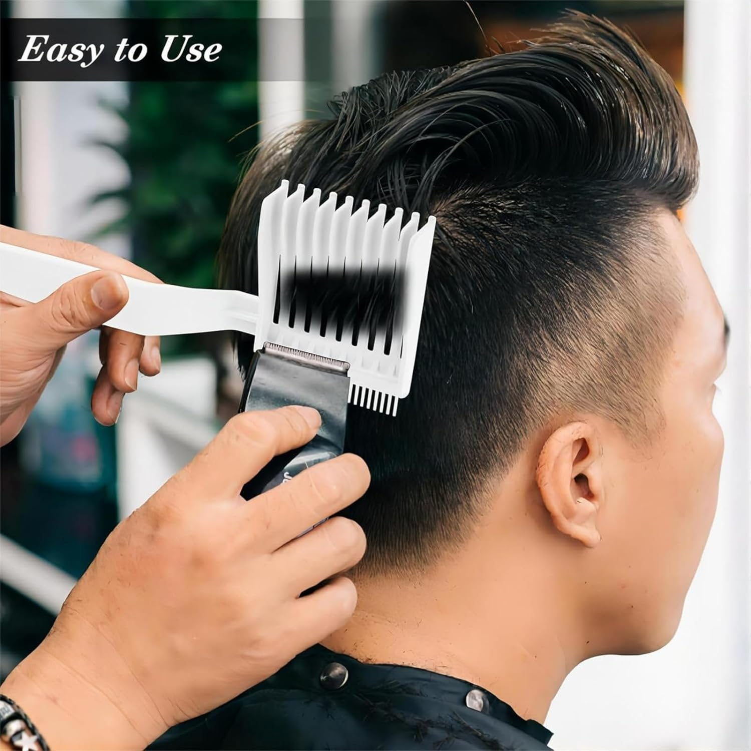 ZENRUIMING 2-Piece Set of Hair Stylist Fading Combs, Curved Hair Combs, Professional Curved Positioning Combs, Portable Hair Styling Tools, Home Salon Hair Cutting Combs (White)