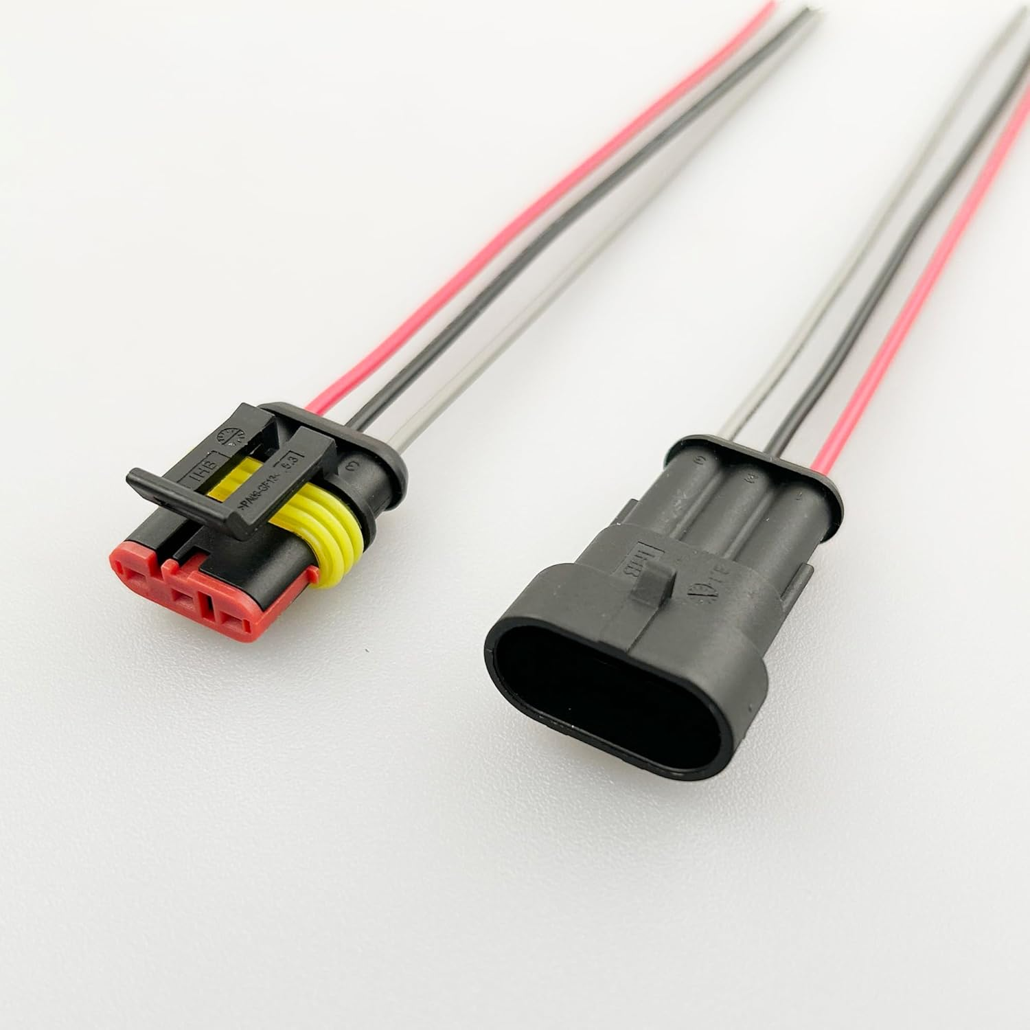 6 Pack 3 Pin Automotive Electrical Connector 20AWG Plug Socket Quick Disconnect Waterproof 2 Way Wire Connectors with 10Cm Wire AWG Male and Female Way Marine 1.5Mm Series Terminal Connector image number 3