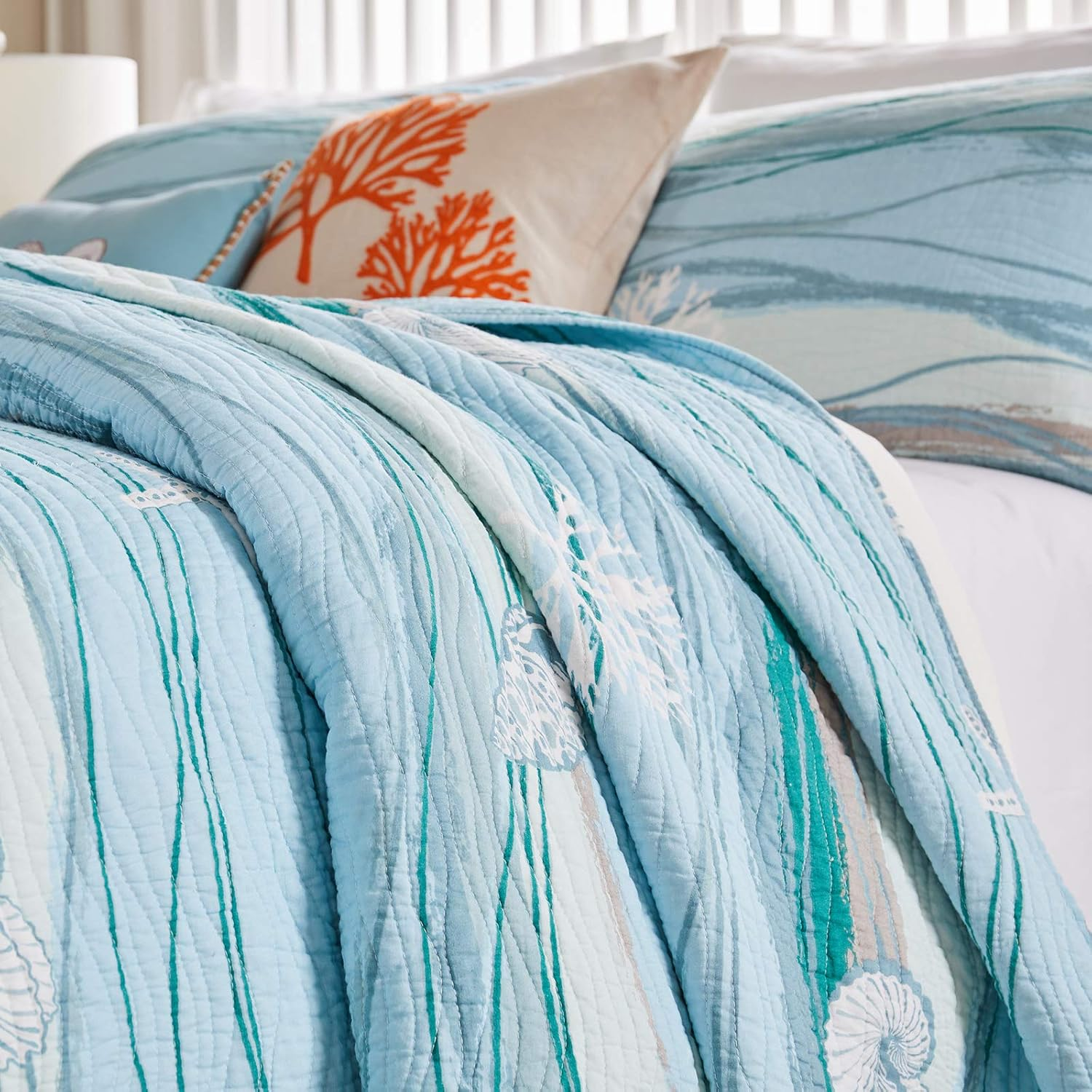 Greenland Home Maui Quilt Set, 4-Piece Twin/Twin XL, Multi image number 1