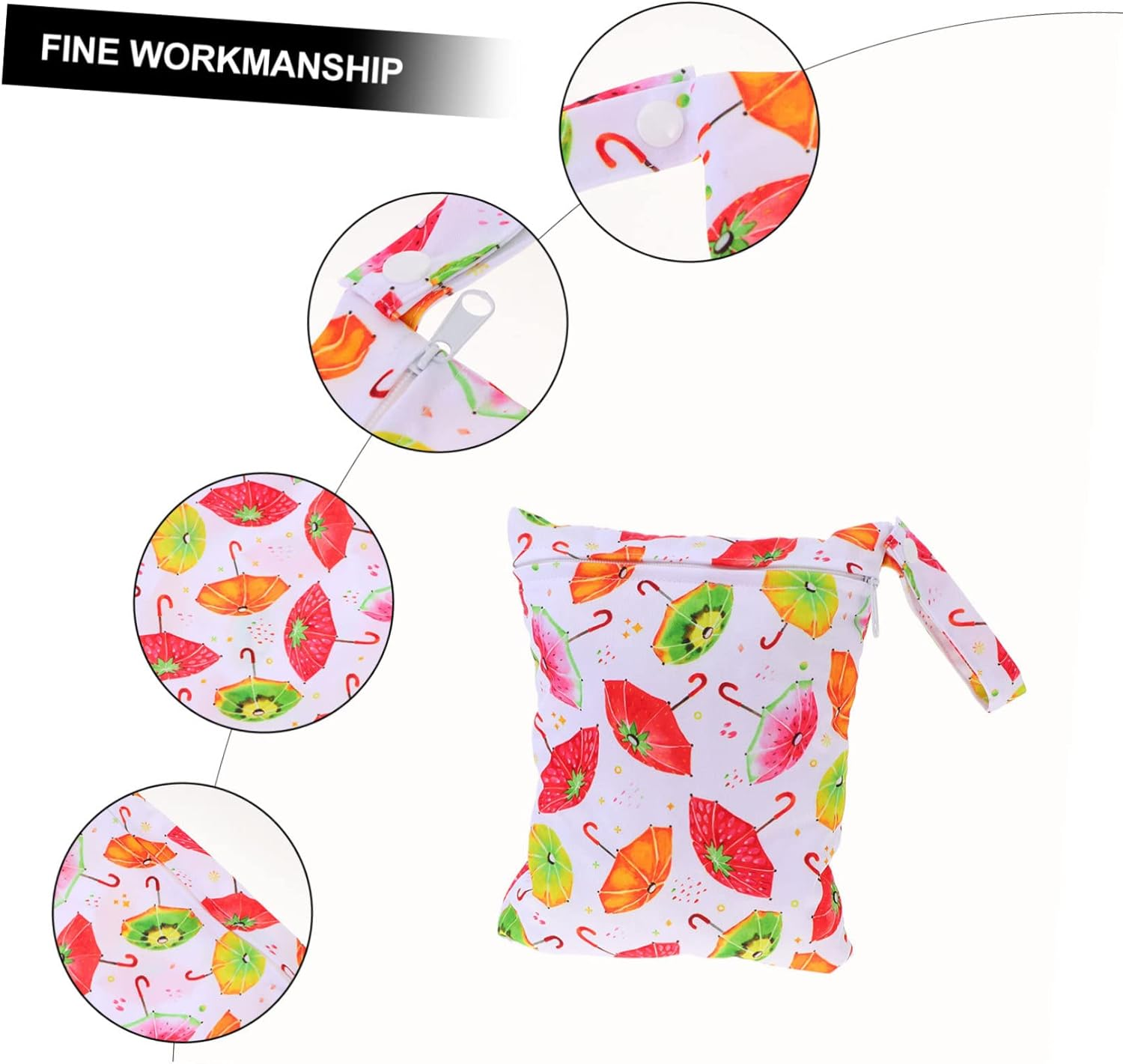 UPKOCH Diaper Storage Pouch Reusable Nappy Bag Breathable Cloth TPU Easy to Find Diapers for Travel Nursery - Assorted Color image number 4