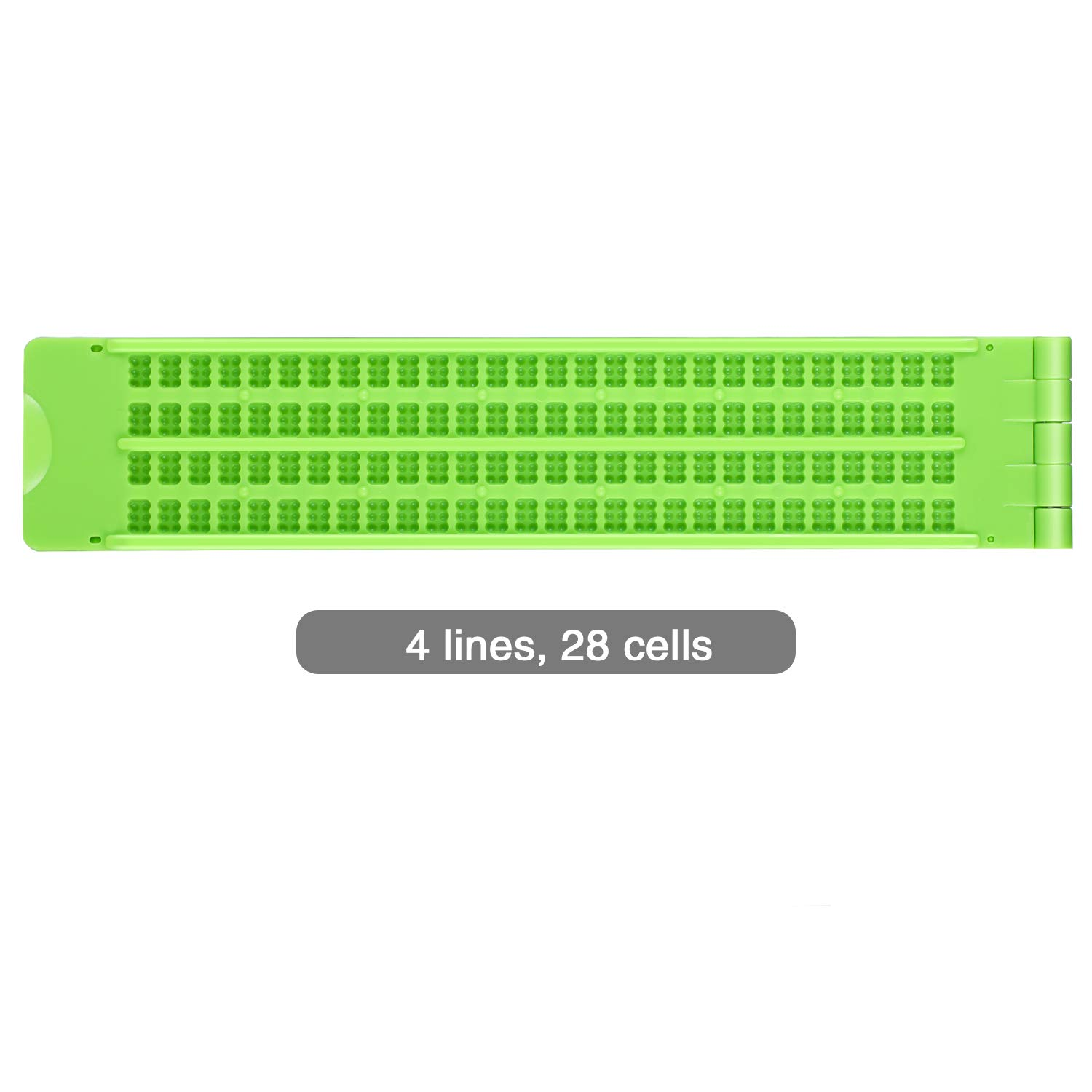 4 Lines 28 Cells Braille Slate Braille Writing Slate Plastic Braille Slate Kit, Green image number 4