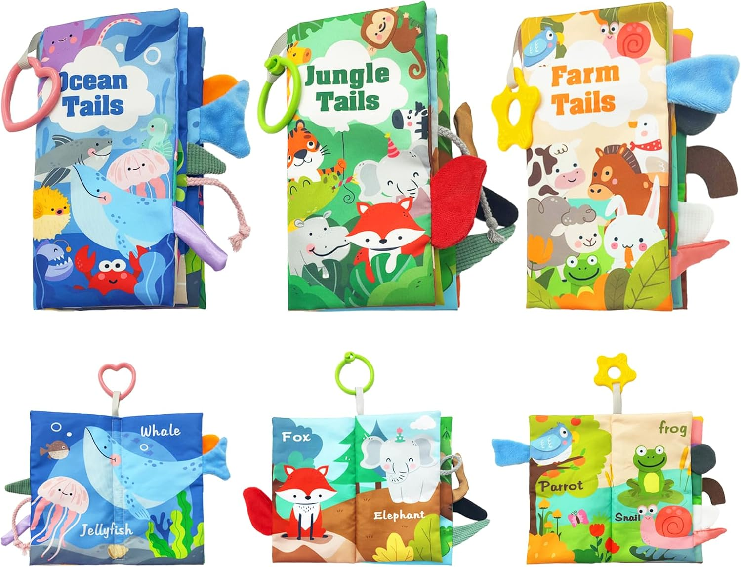 PELOSTA Baby Book Toys 0-6-12 Months, 3PCS Touch Feel Crinkle Books for Infants Newborns,Baby Sensory Toys for Tummy Time/Stroller/Car Seat,Montessori Learning Toy for 3 6 9 12 Months