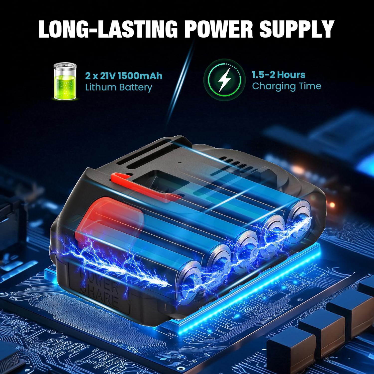 Advwin 6"+8" Mini Chainsaw, Electric Cordless Chain Saw with 2Pcs Batteries, Safety Lock, Portable Handheld Saw Kit for Tree Branches Trimming Wood Cutting Garden Pruning image number 3