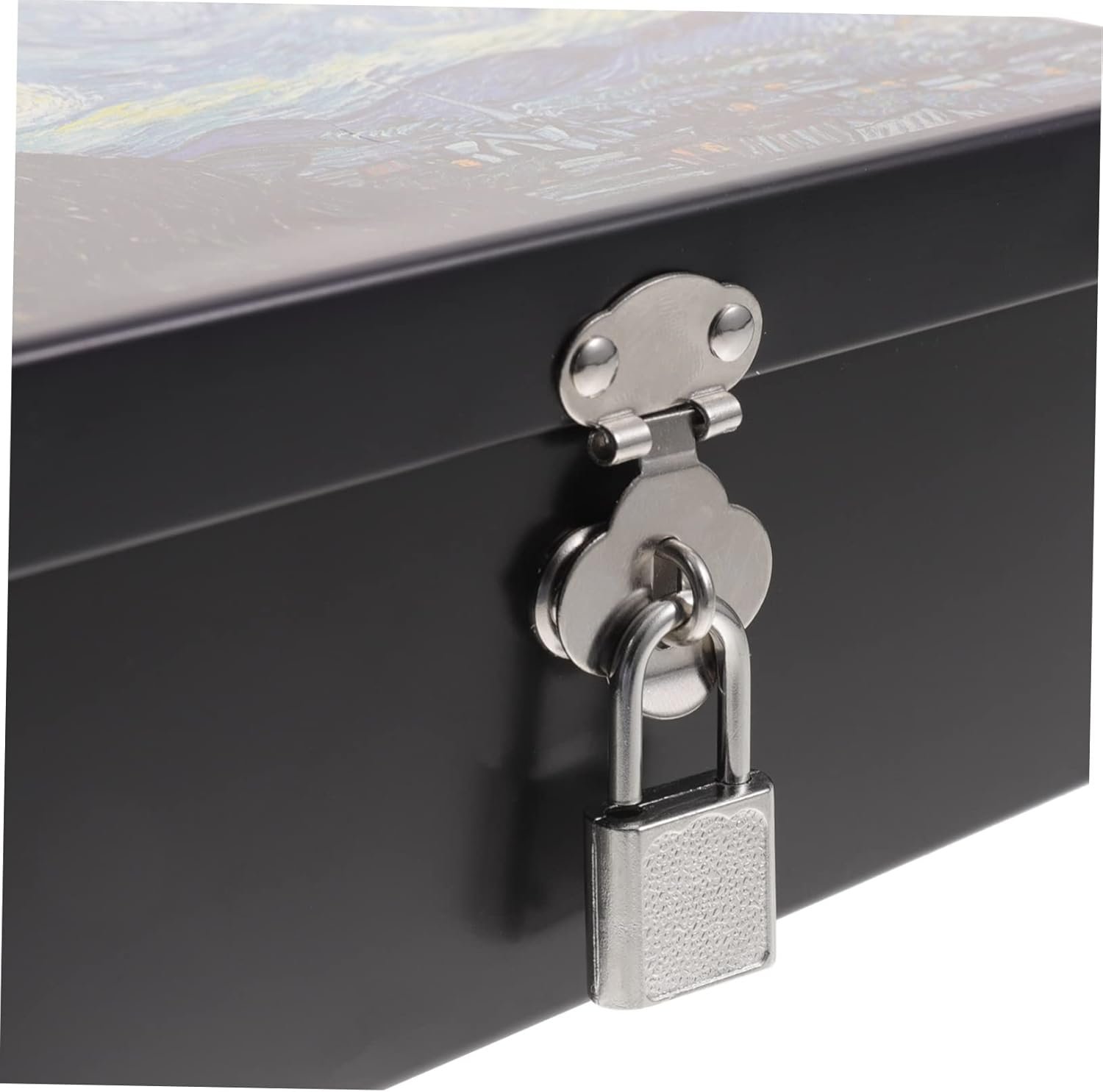 Vintage Tinplate Storage Box Lid Yale Decorative Onion Potato Storage Basket Personal Lock Tin Case for Jewelry Organizer image number 1