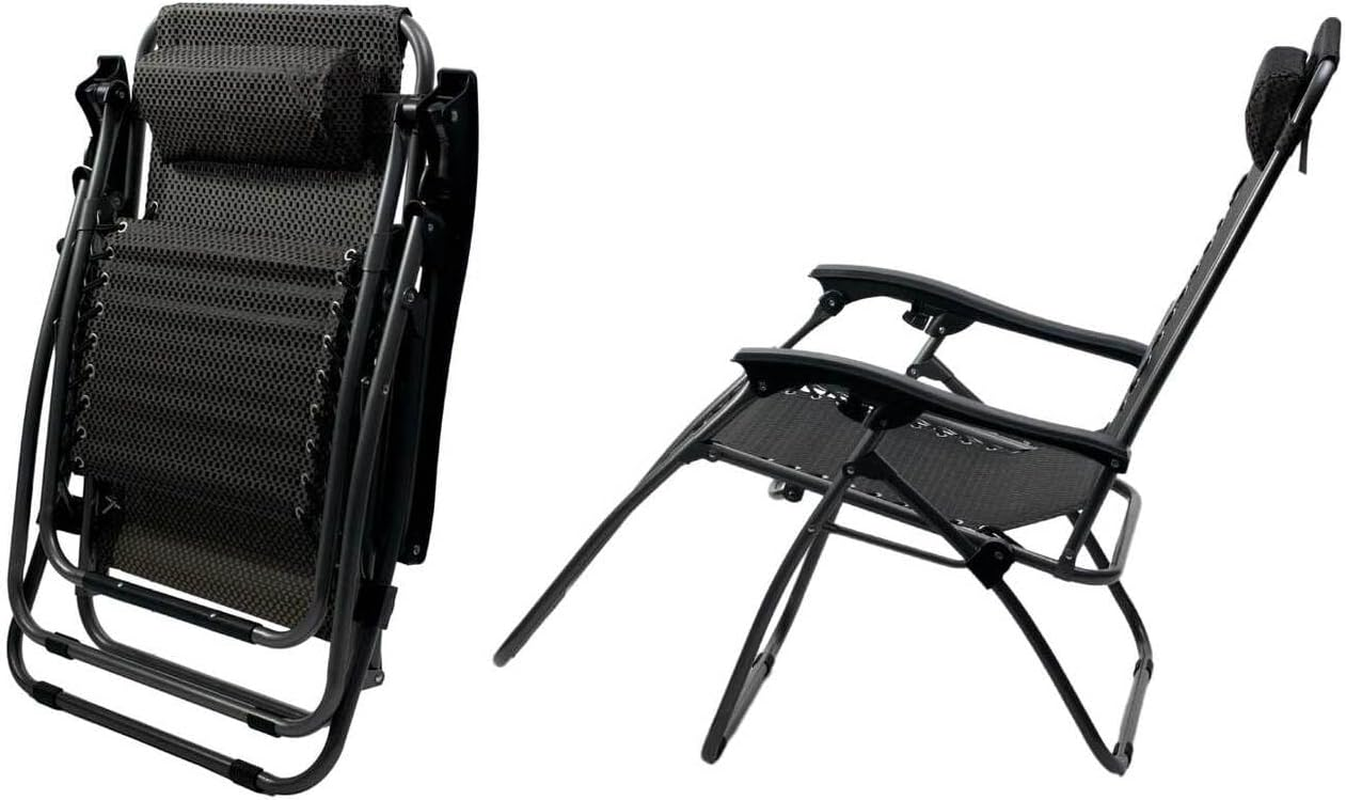 Pack of 2 Zero Gravity Chair by Lenoxx for Lawn, Patio | Stress-Free | Padded Headrest | Anti-Gravity for Relaxation | Steel Frame | Weather Resistant image number 3