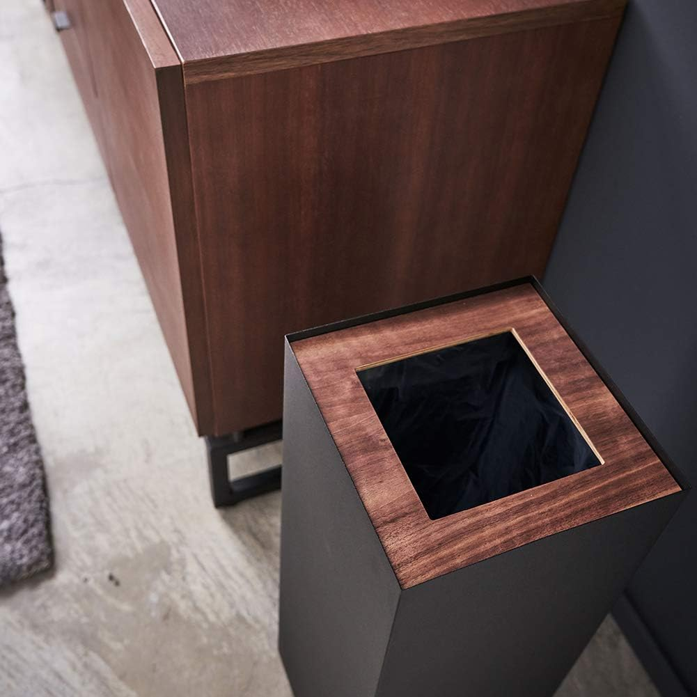 Yamazaki Trash Can 4530 Square Type, Long, Brown, Approx. W8.7 X D 8.7 X H 23.6 Inches (22 X 22 X 60 Cm), Rin RIN Trash Bin, Dust Box, Slim image number 4