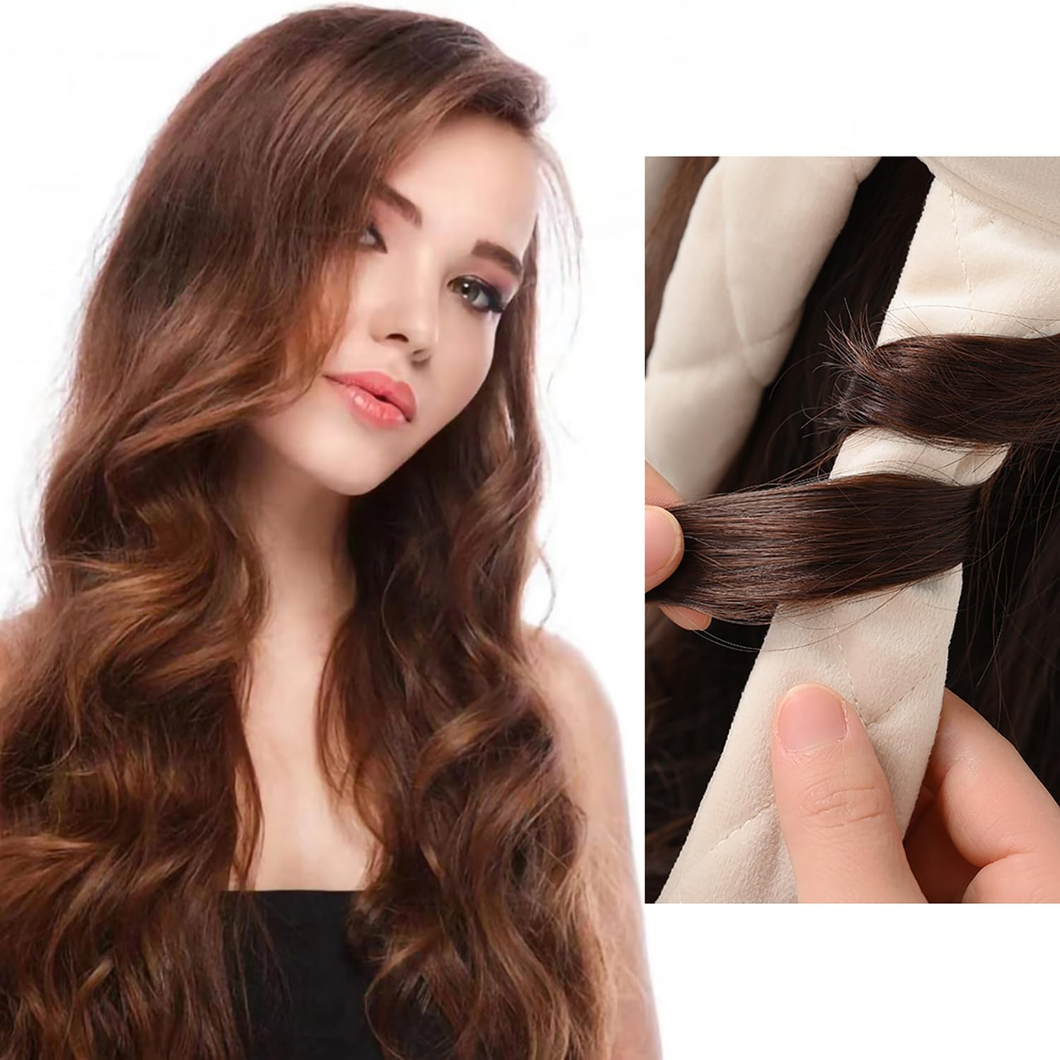 Smaoqingji Octopus Heatless Curls Curlers Headband - 1 Piece, Beige, Heat-Free Curler Overnight, Suitable for Wet and Dry Hair, Long and Short Hair, at Home and on the Go image number 4