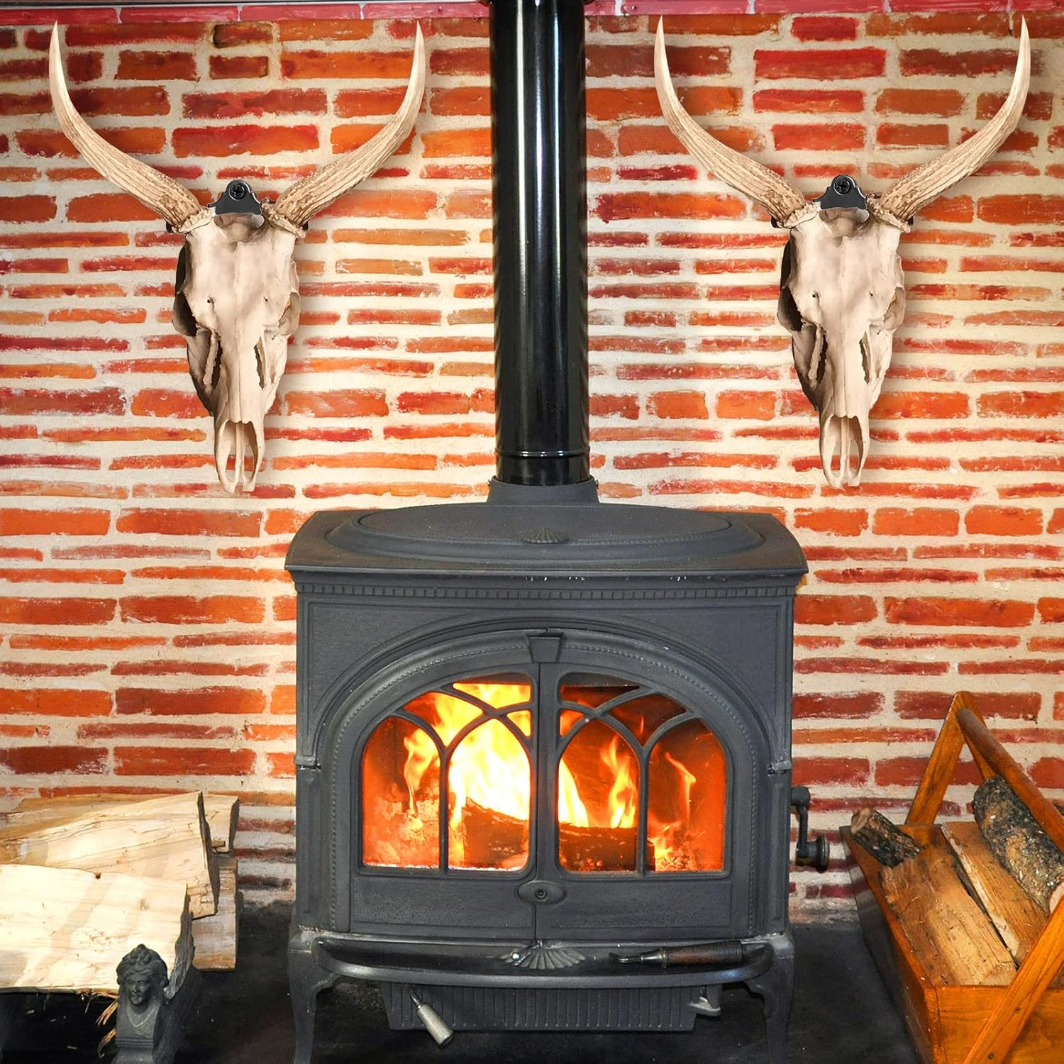 Dunzy 12 Pack European Style Mount Skull Hanger Deer Skull Hangers Euro Wall Mount Bracket Hook Complete with Simple Easy Installation Kits for Indoor Outdoor Small Game Animals Mule(Black) image number 3