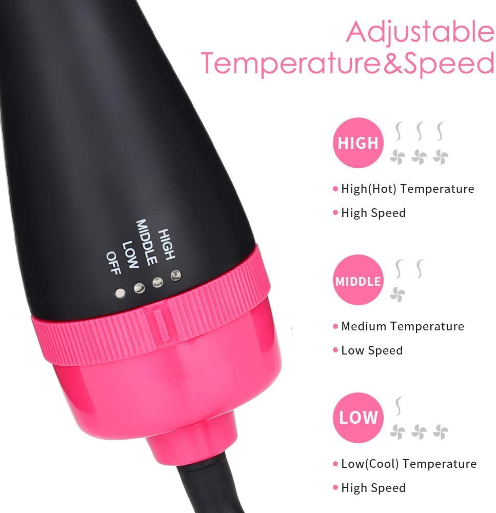 AU Plug One Step Hair Dryer and Volumizer, Mankami 3 in 1 Hot Air Brush Hair Dryer Brush Anti-Scald Negative Ion Hair Straightener Brush Comb Curler Styler for All Hair Types image number 1