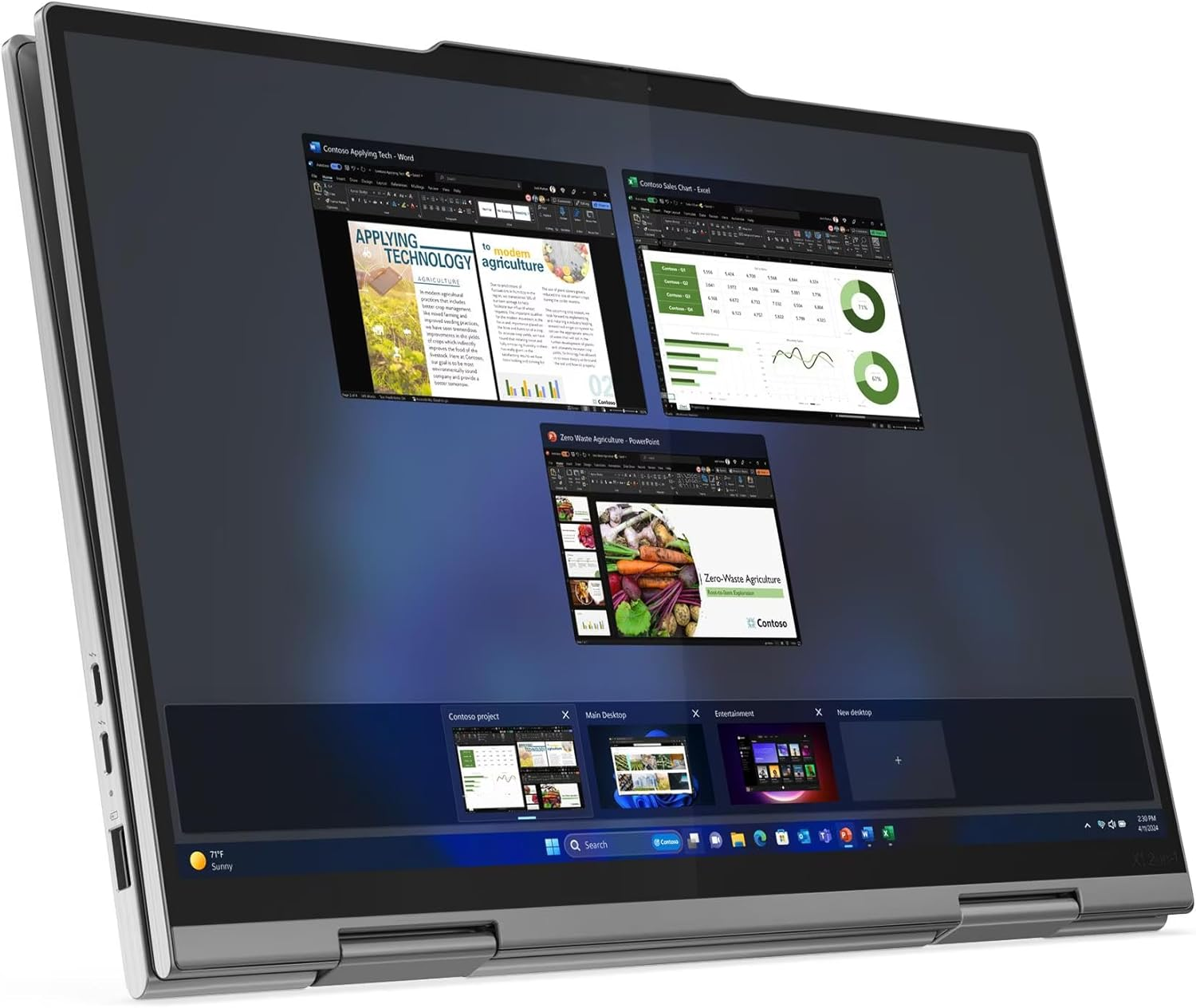 Lenovo Thinkpad X1 2-In-1 Gen 9 14" WUXGA IPS Touch Ultra 7 155U 16GB RAM 512GB SSD AI Boost Wifi 6E W11P Laptop image number 4