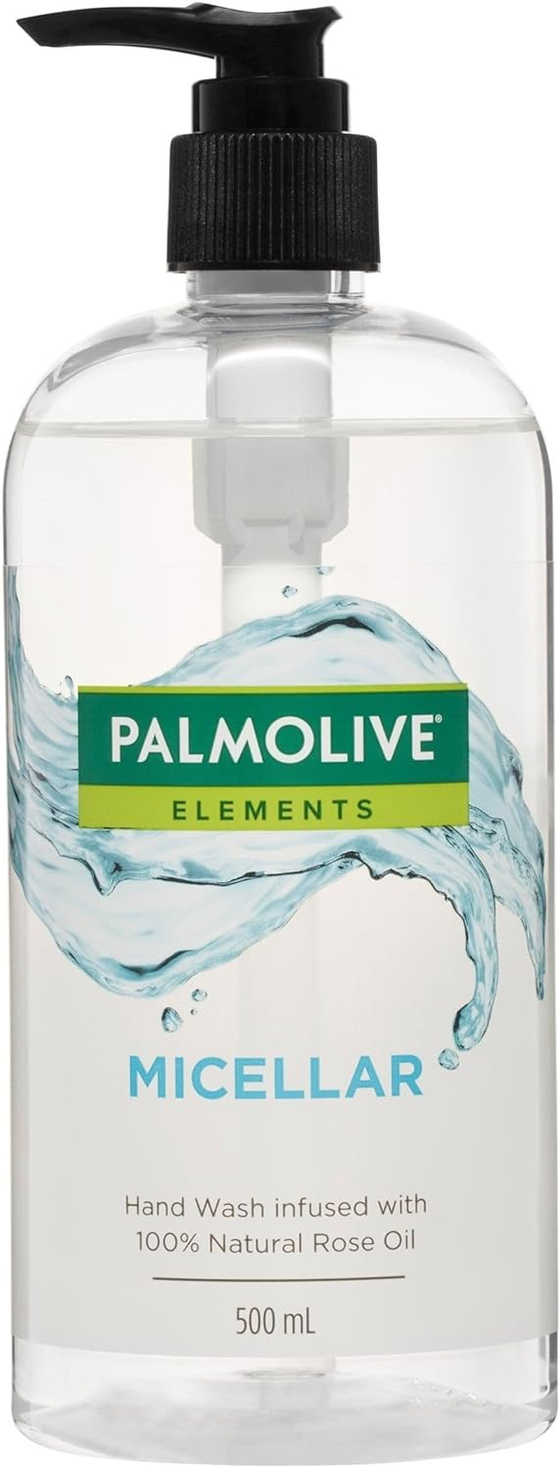 Palmolive Elements Liquid Hand Wash Soap 500Ml, Micellar 100 % Natural Rose Oil Pump, Recyclable Bottle image number 1