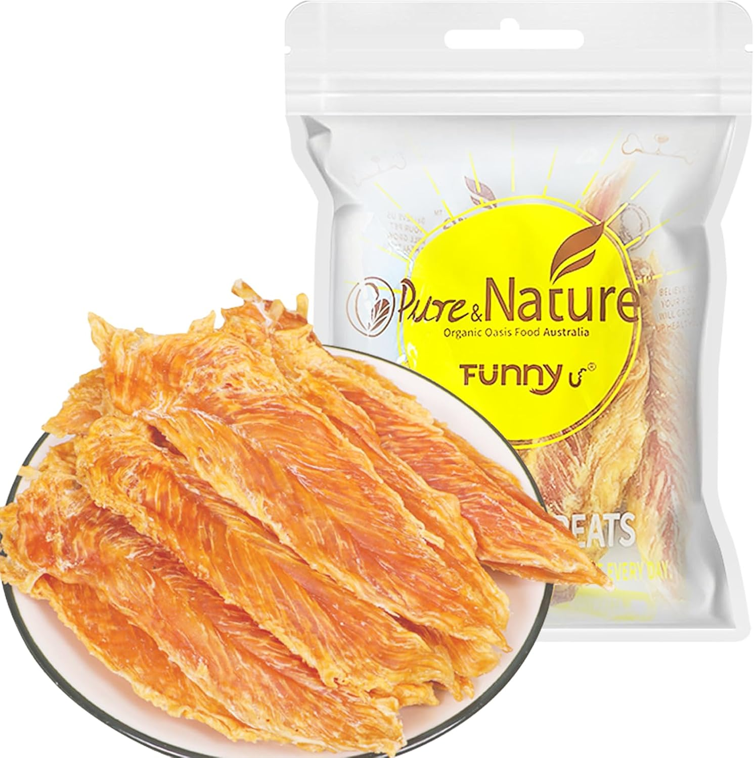 Premium Chicken Breast Jerky Fillets Dog Treats, Dog Healthy Chicken Jerky Training Treats for Small Medium Large Dog 100G image number 4