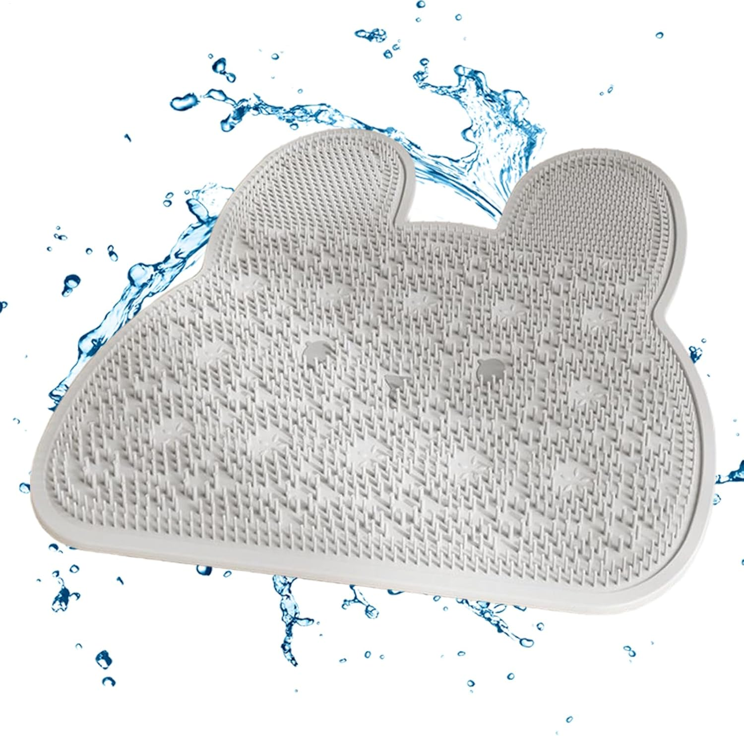 Shower Foot Scrubber | Bunny Silicone Non-Slip Cleaner | Silicone Shower Foot Brush Pad | for Massage Cleaning Adults Elderly Kids Family Home Bath Tub Floor Apartment Dorm - Pink image number 3