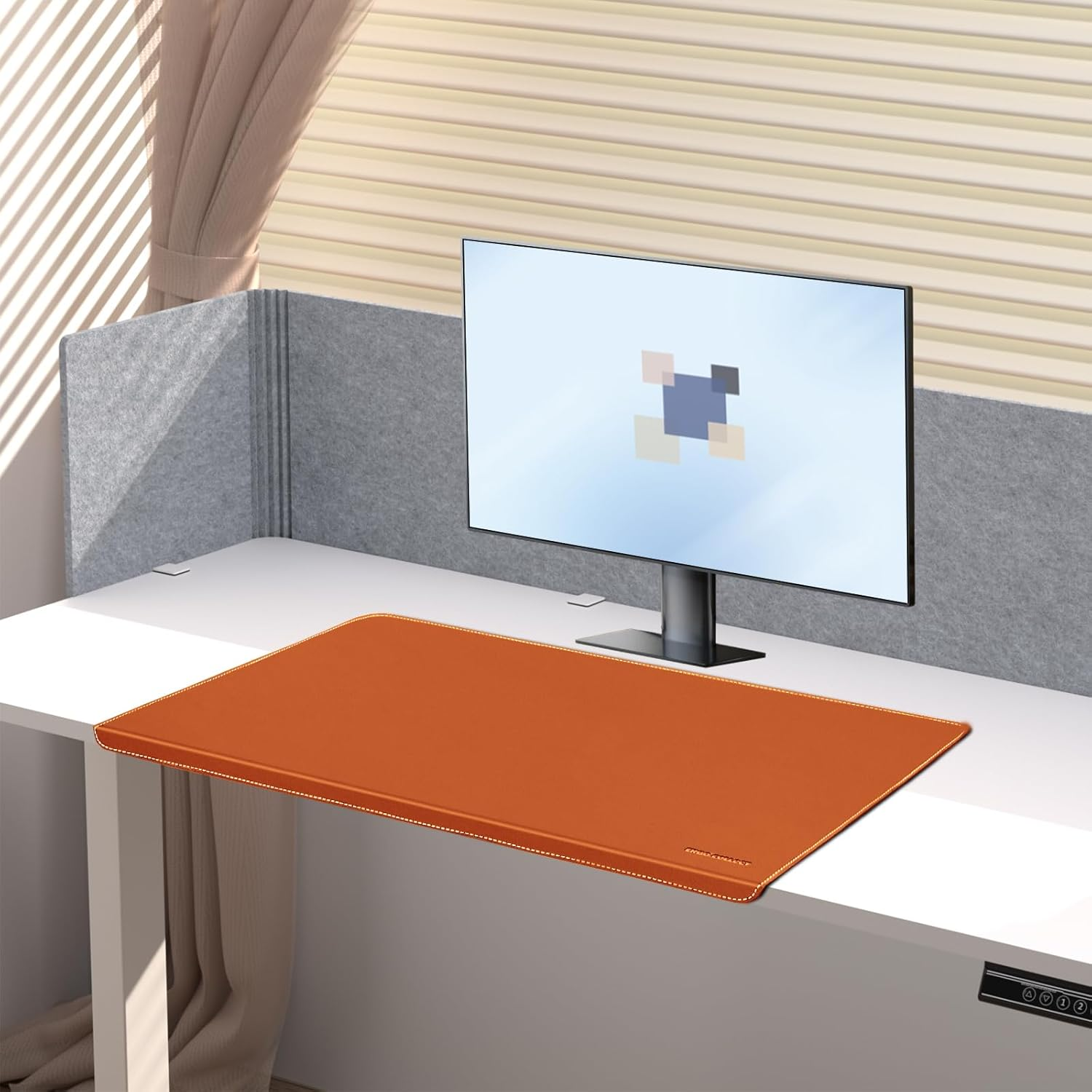 Non-Slip PU Leather Desk Mat,28.74" X 16.73" Desk Protector with Edge Protection,Waterproof Mouse Keyboard Gaming Writing Table Laptop Pad for Office and Home,Black