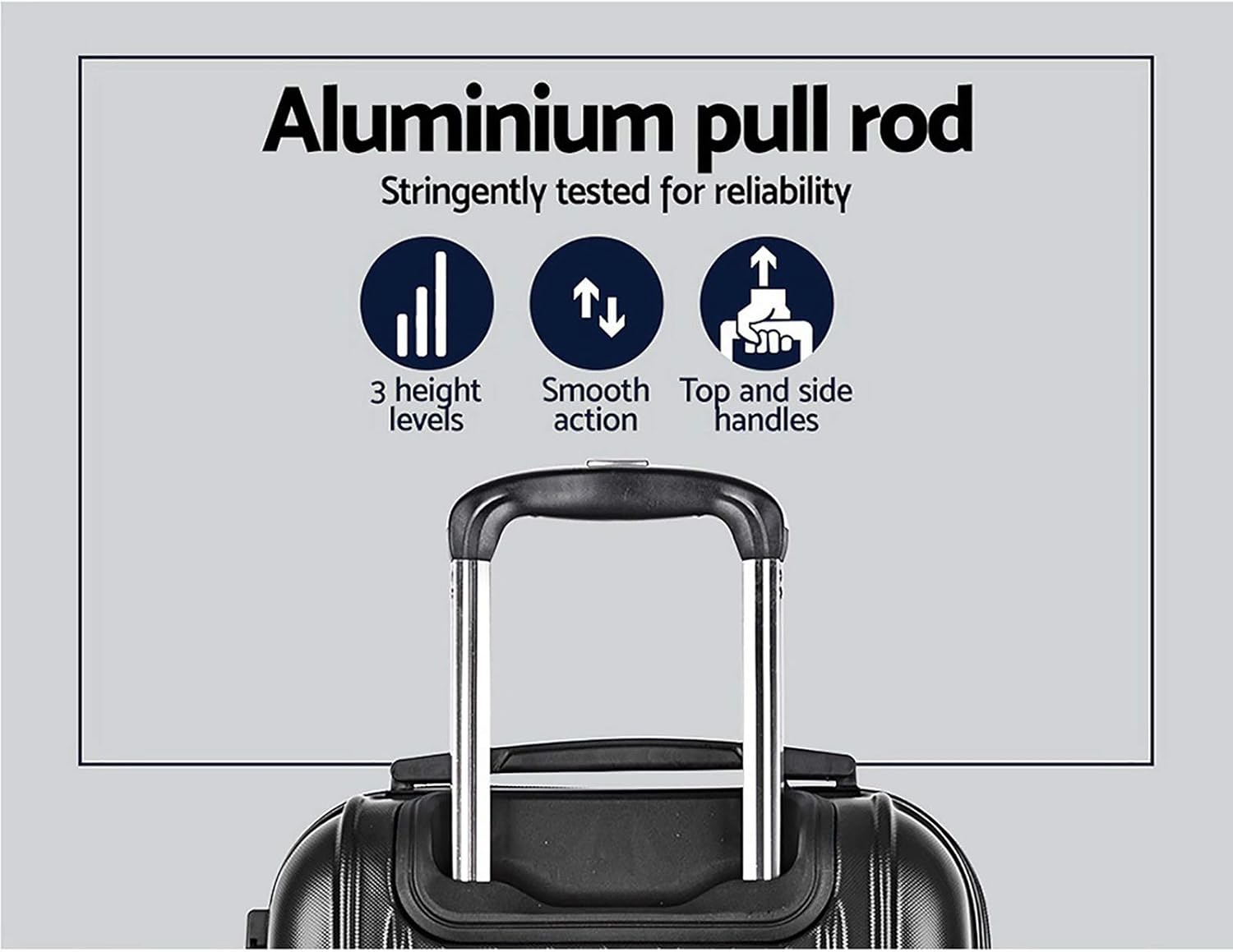 Wanderlite 20" 55Cm Luggage Trolley Travel Set Suitcase Carry on Hard Shell Case Sets Lightweight Black image number 6