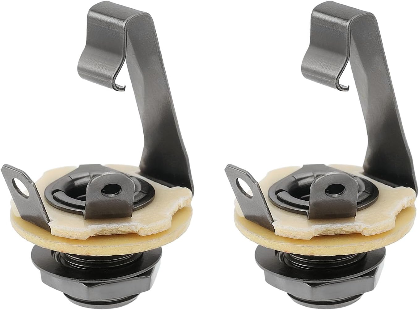 SING F LTD 2Pcs Guitar Input Jack 6.5Mm Jack Mono Panel Mount Receptacle 1/4 Inch Female Guitar Input Jack for Guitar Bass Speakers M9X0.75 Gold