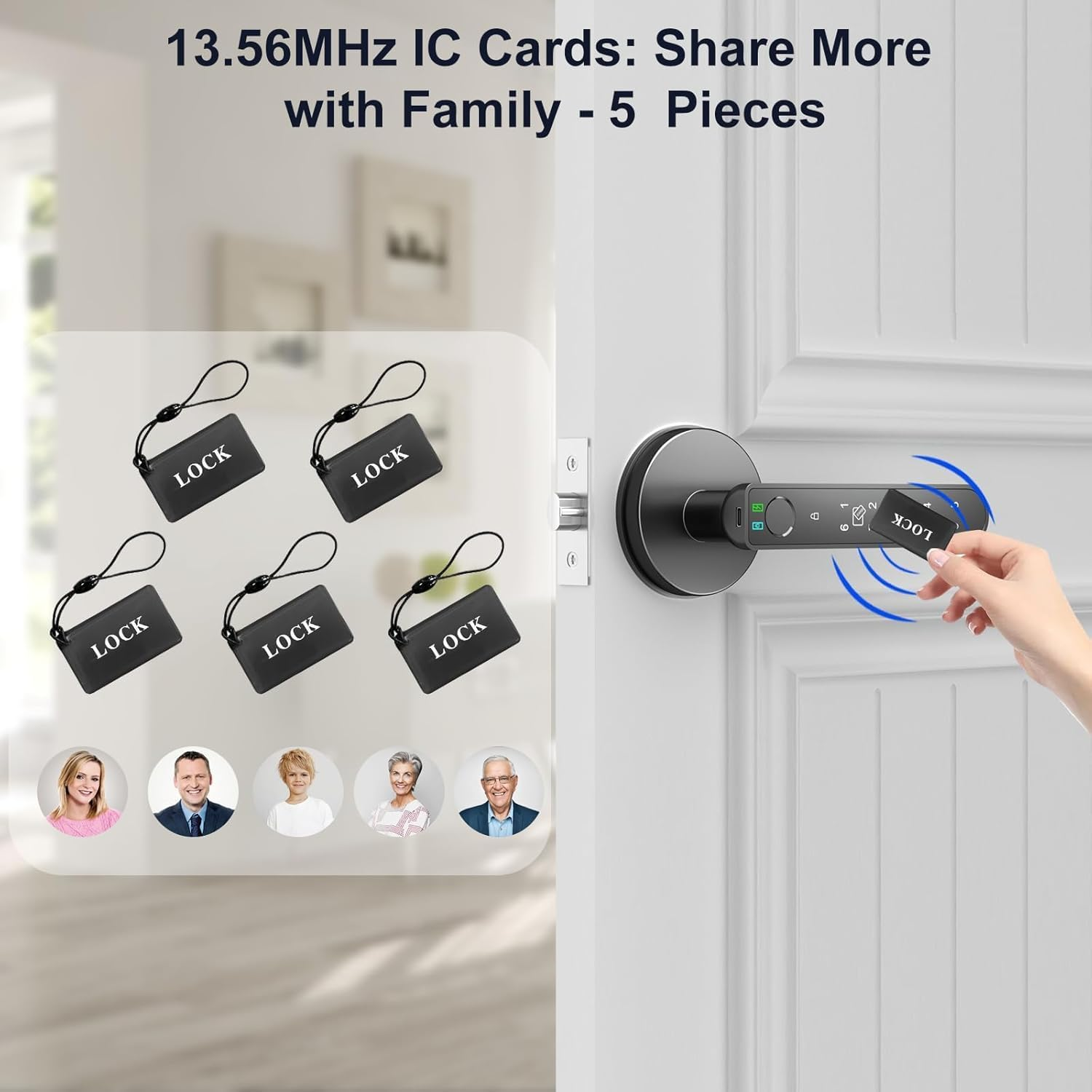 IC Cards for Smart Door Lock, 13.56Mhz RFID Keyless Entry Cards for Door Lock, Compatible with Tuya Smart Life and Ttlock (5) image number 6