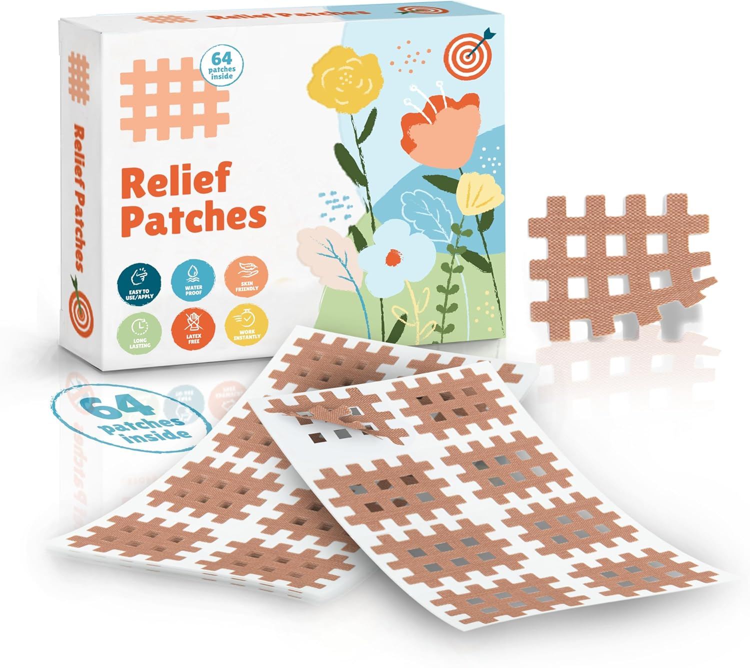 Crosslinq Itch Relief Patch | Drug-Free Natural Itch Relief for the Whole Family | 64 Itch Patches | Insect Bite Patch for Mosquitos, Ticks, Midges, Sandflies | Bite Relief Stickers, Instant Effect image number 1