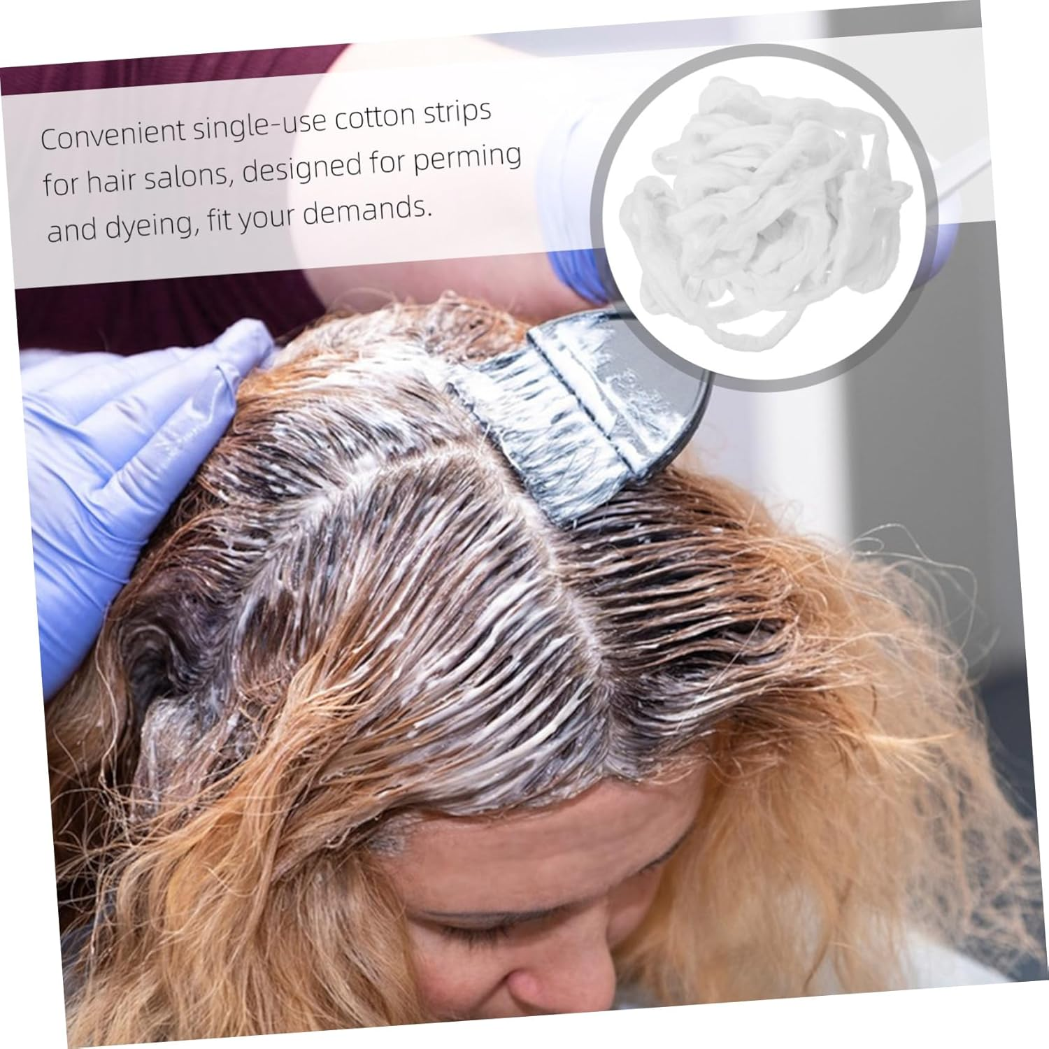 Garneck Disposable Cotton Strips for Hairdressers Absorbent Perm Cotton Adjustable for Dyeing and Curlers in the Hair Studio image number 1