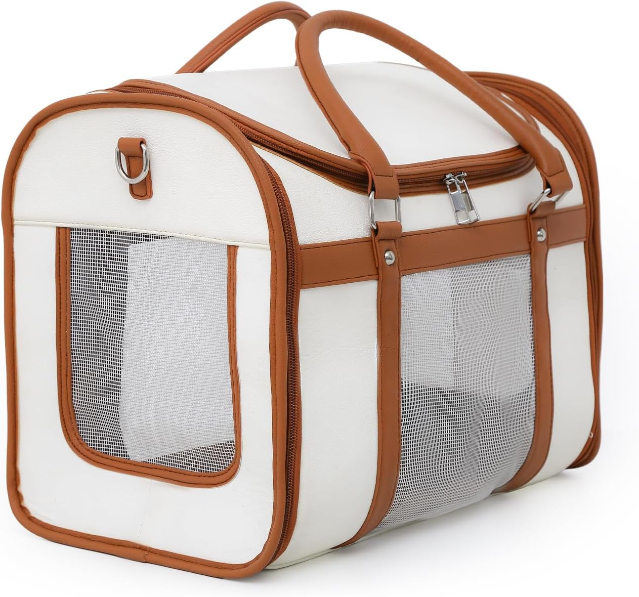 Lilliella Cat Carrier, Medium, Ivory, Airline Approved, Breathable, Collapsible, Lightweight, Modern Style, Perfect for Travel image number 1