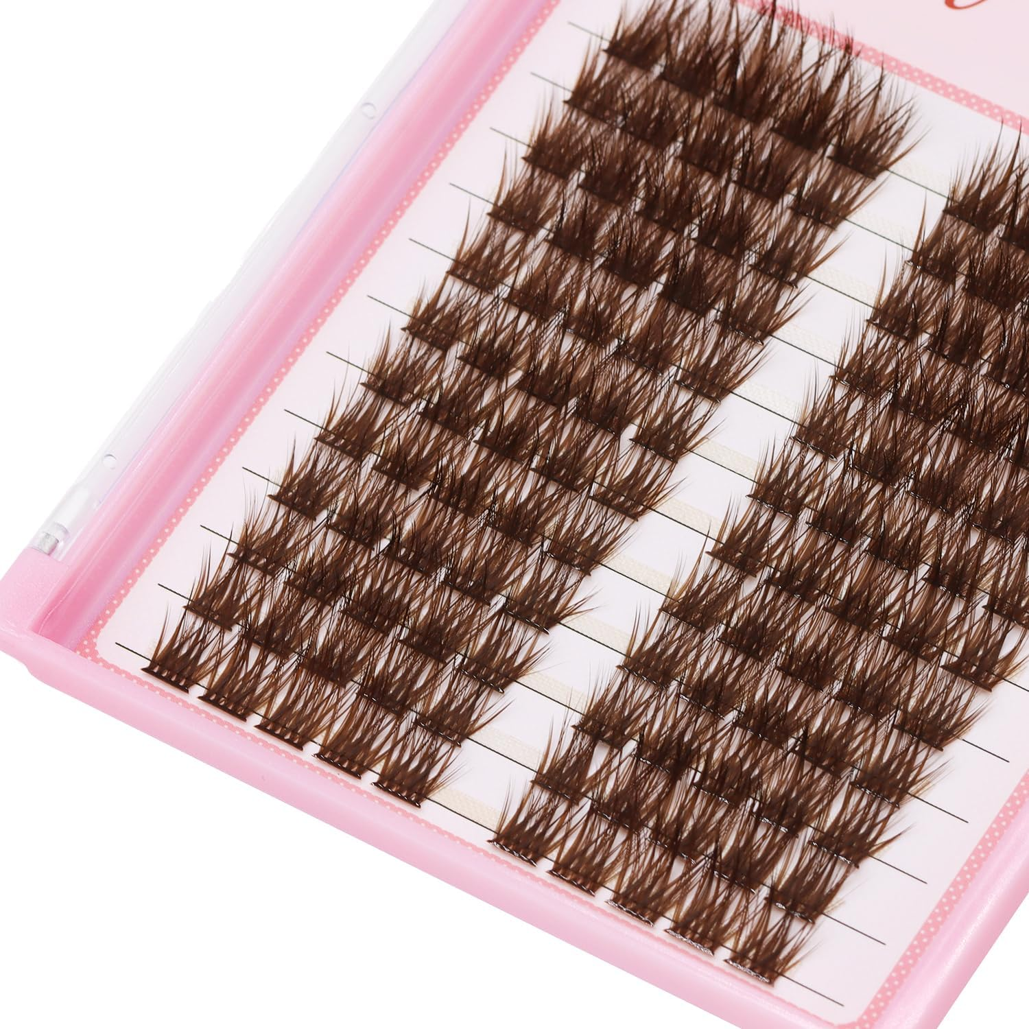&rarr;SULV Color Brown Flase Eyelash Wave Shaped Eyelash Clusters Thickness 0.07Mm Soft and Lightweight Eyelash Extensions Dramatic Lashes Individual False Eyelash D Curl Eye Lash (Brown, 12Mm) image number 4