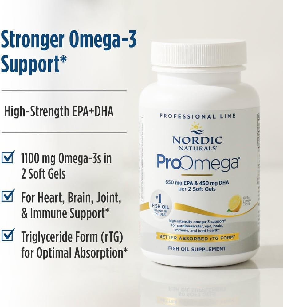 Nordic Naturals Proomega - Fish Oil, 650 Mg EPA, 450 Mg DHA, High-Intensity Support for Cardiovascular, Neurological, Eye, Joint, and Immune Health*, Lemon Flavored, 60 Soft Gels image number 4