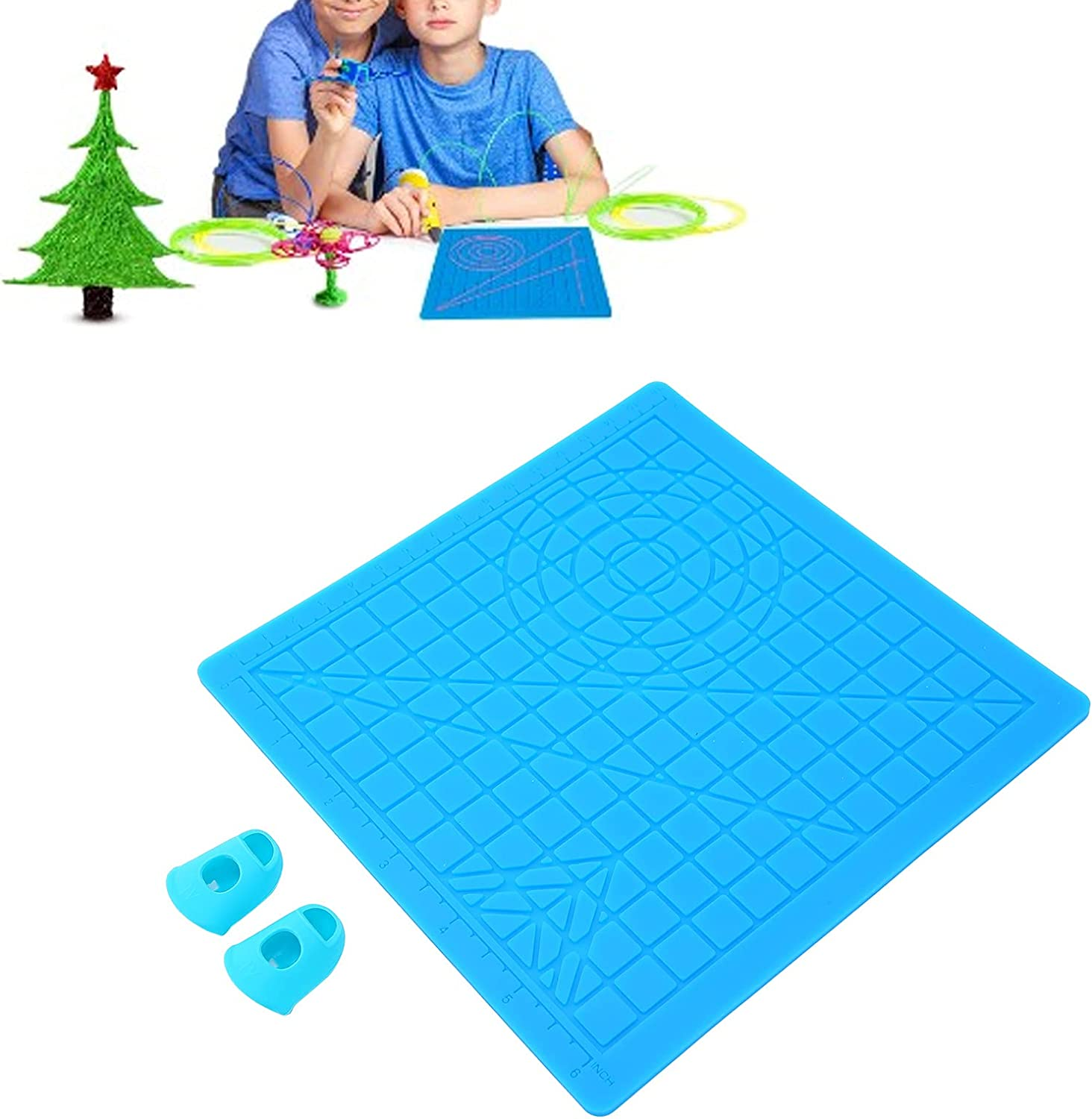 3D Pen Drawing Tool, Multi Shaped Professional 3D Printing Pen Mat with Basic Templates Finger Caps for Kids for 3D Printer for Adults image number 4