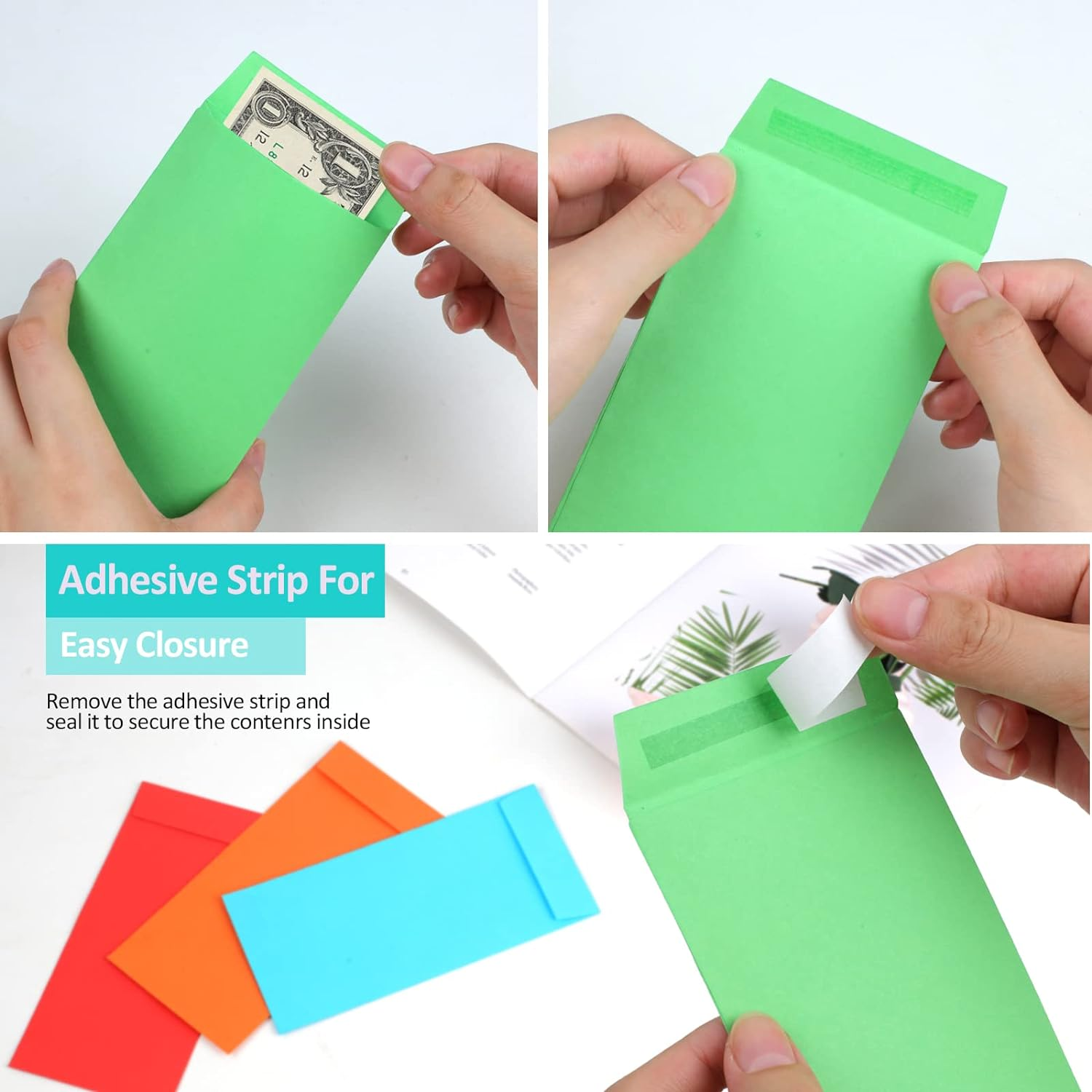 Cash Envelopes -120 Envelopes Money Saving Challenge, 3.2X6.6Inch Money Envelopes for Budgeting, Coins, Checks, Gift Cards & Tickets image number 5