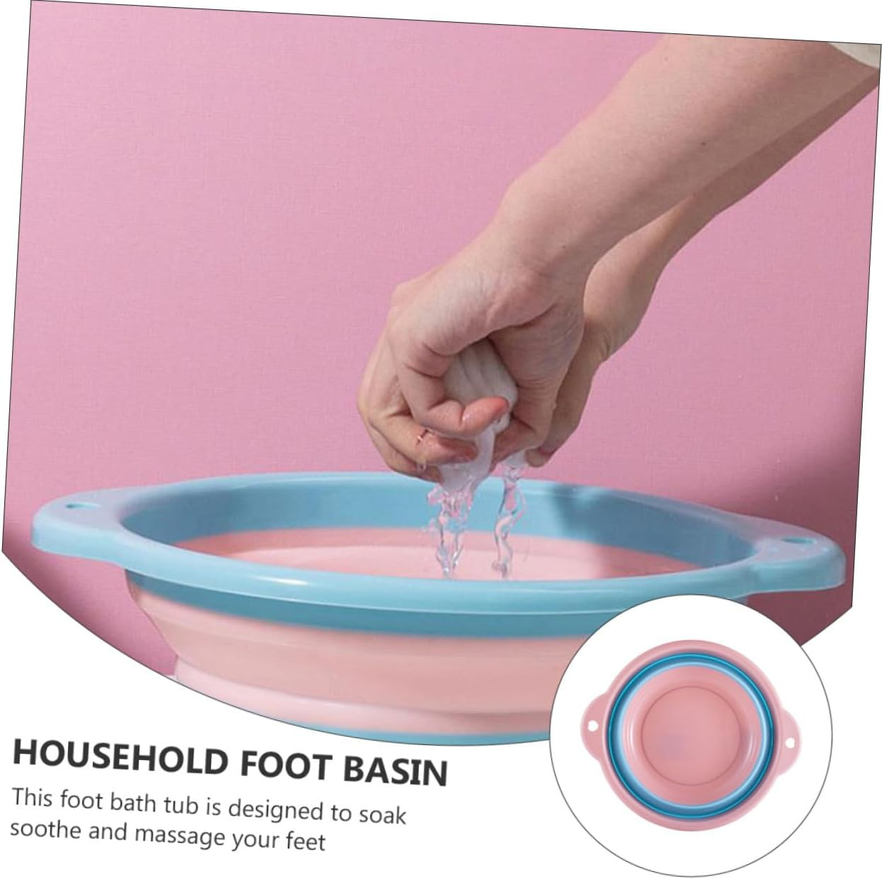 CIMAXIC Epsom Salt Foot Soak Basin Foldable Dish Basin Household Water Bucket for Home Travel Use image number 5